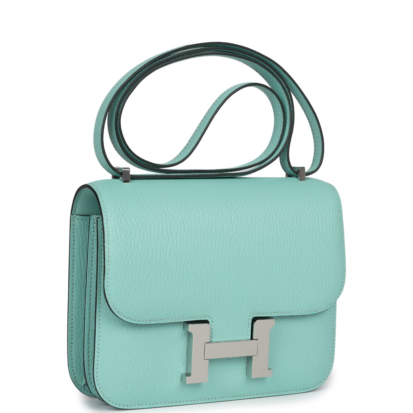 Hermes Constance 18 Aqua Chevre Palladium Hardware