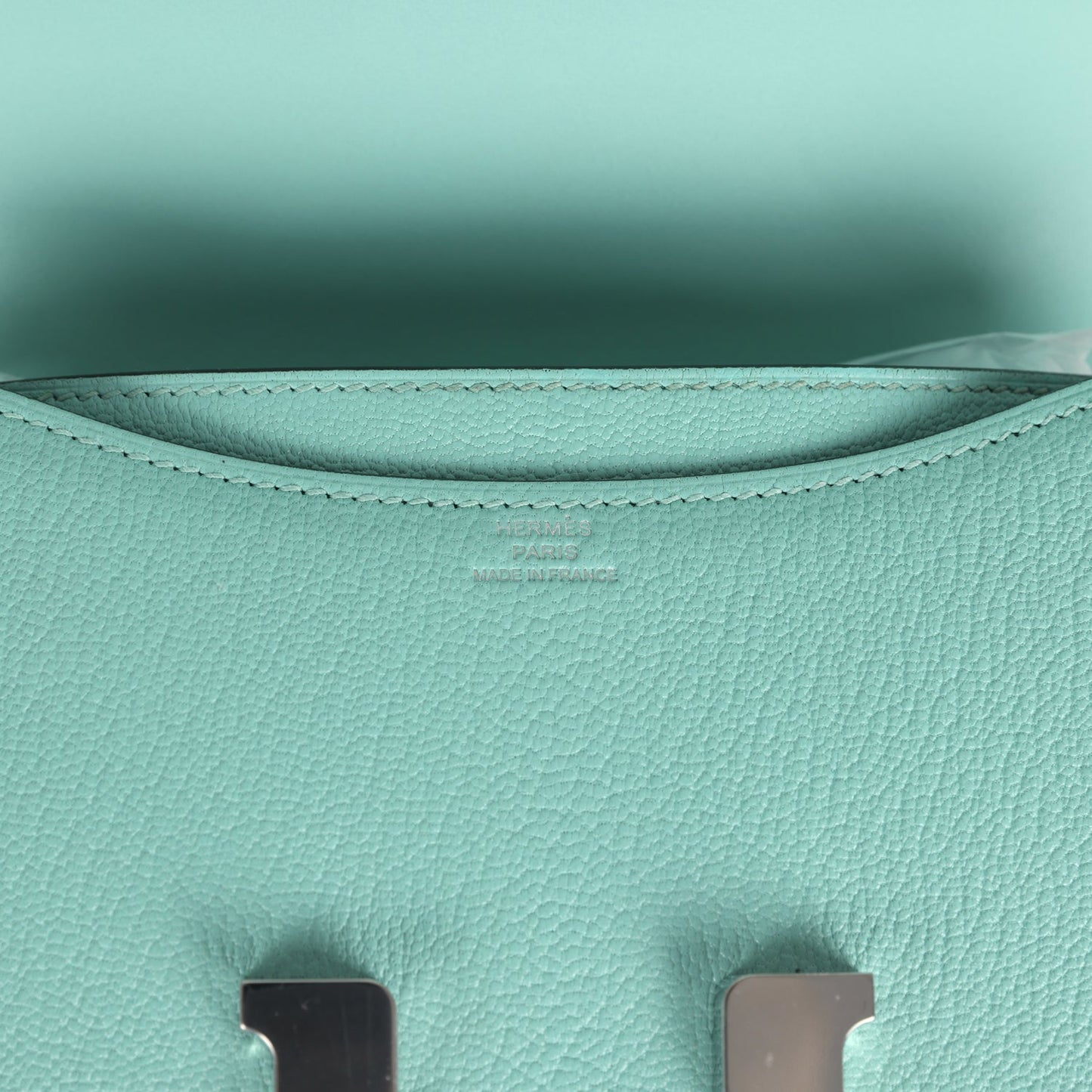 Hermes Constance 18 Aqua Chevre Palladium Hardware