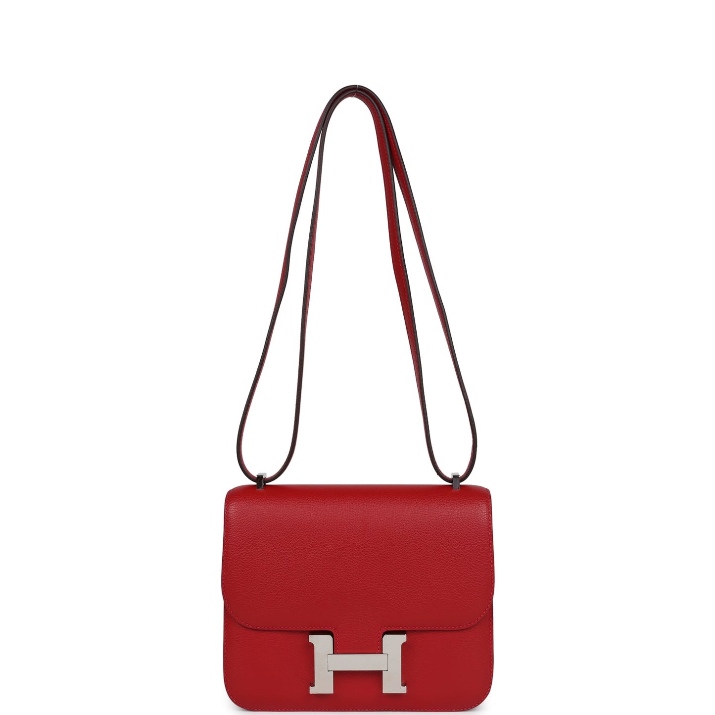 Hermes Constance 18 Rouge Casaque Evercolor Palladium Hardware