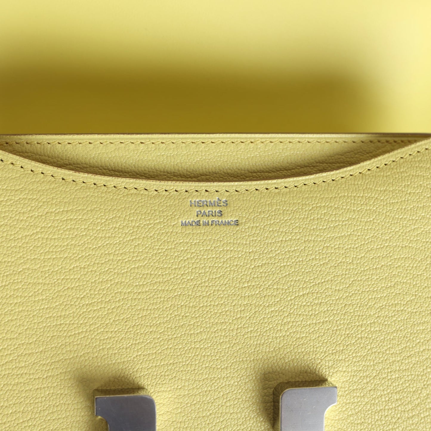 Hermes Constance 18 Limoncello Chevre Mysore Palladium Hardware