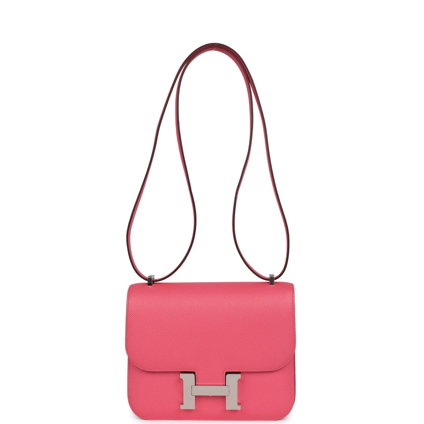 Hermes Constance 18 Rose Azalee Epsom Palladium Hardware