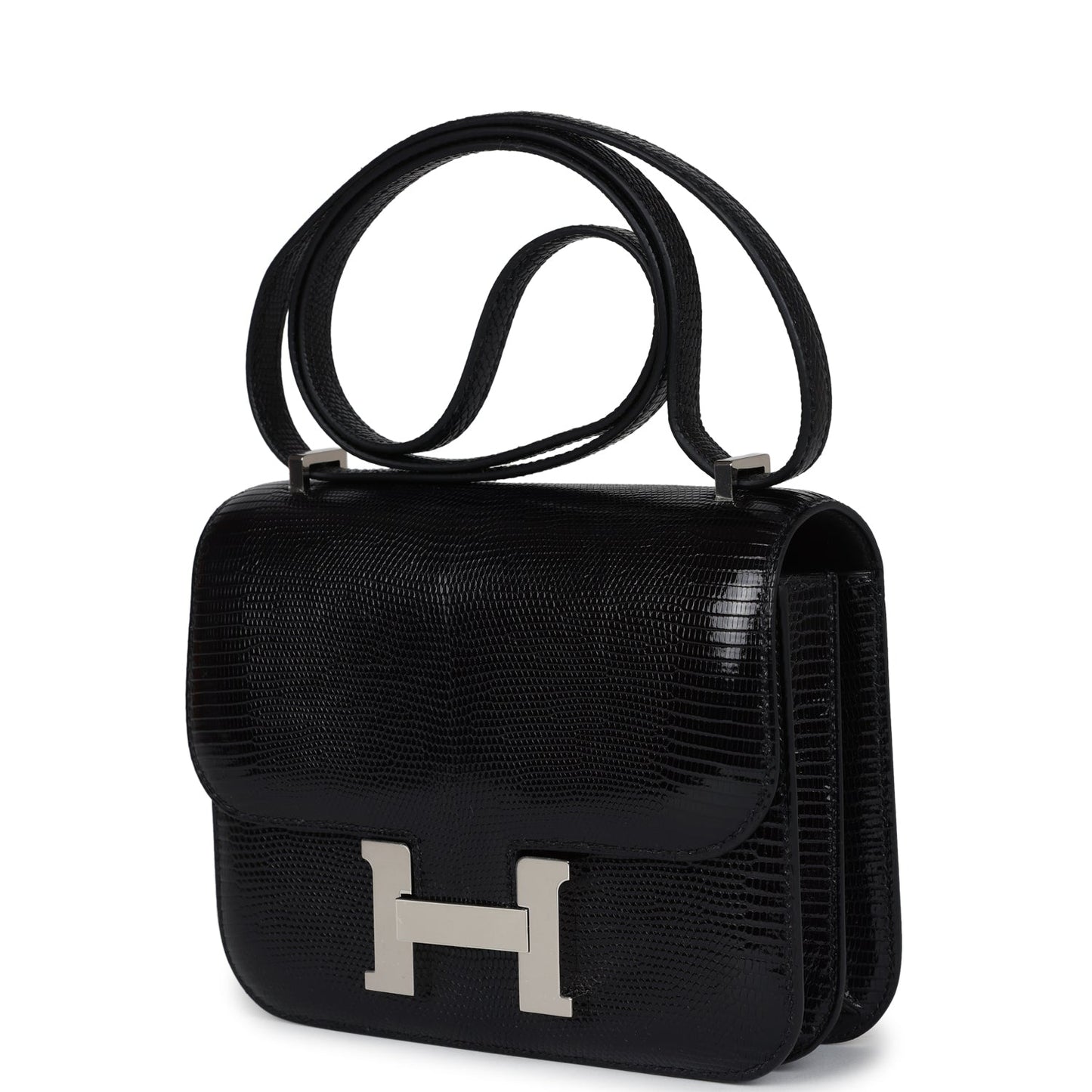 Hermes Constance 18 Black Varanus Salvator Lizard Palladium Hardware