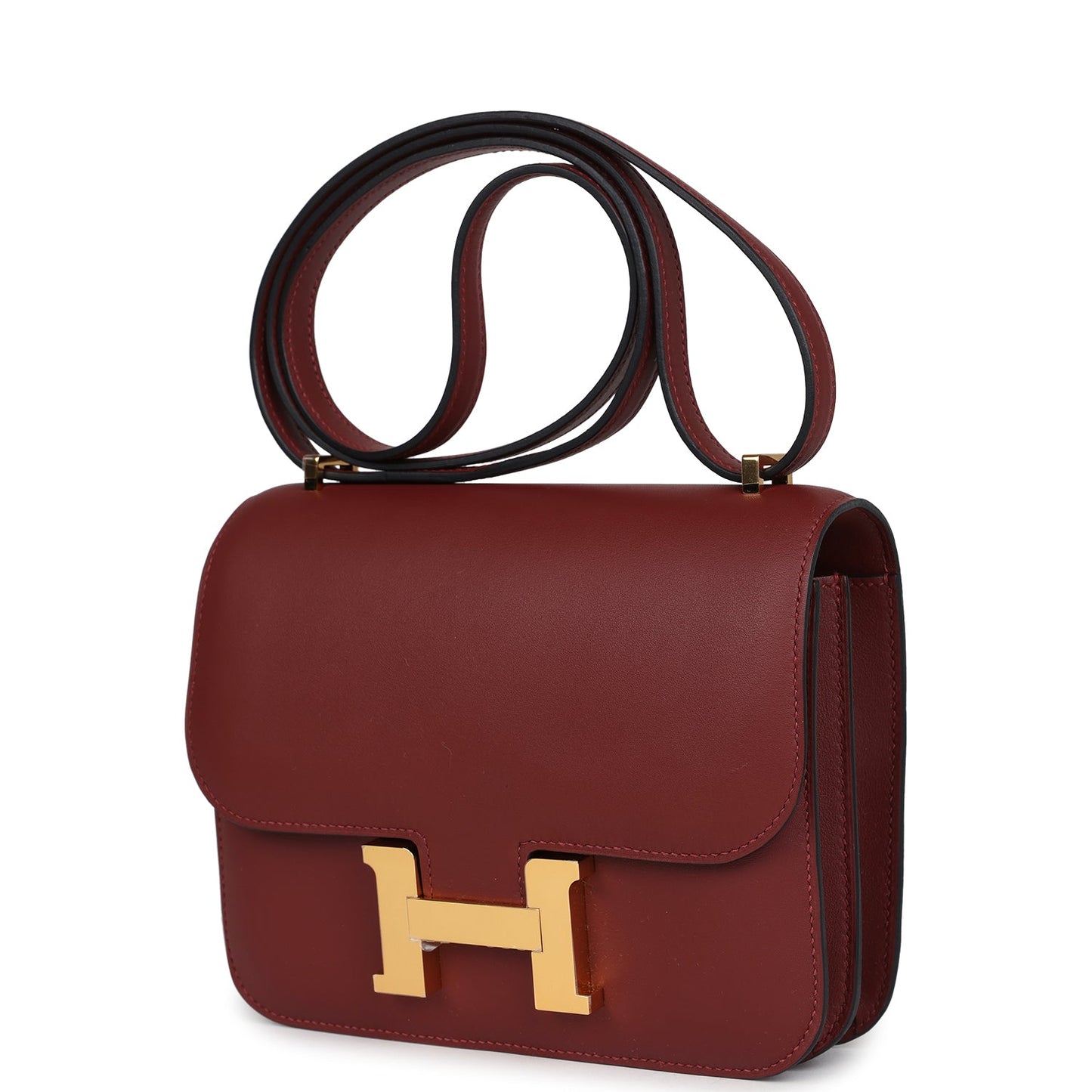 Hermes Constance 18 Rouge H Swift Gold Hardware