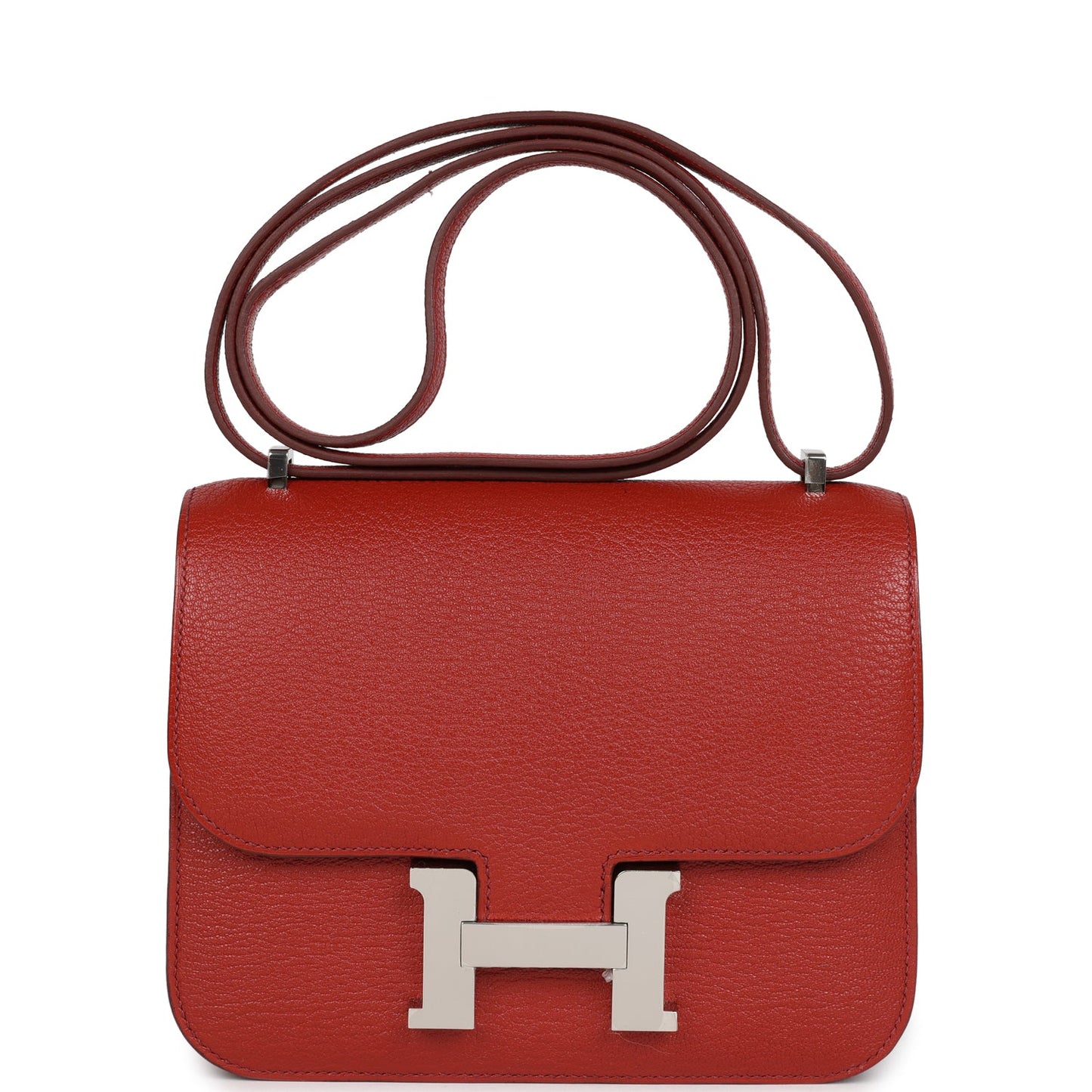 Hermes Constance 18 Brique Verso Chevre Mysore Palladium Hardware