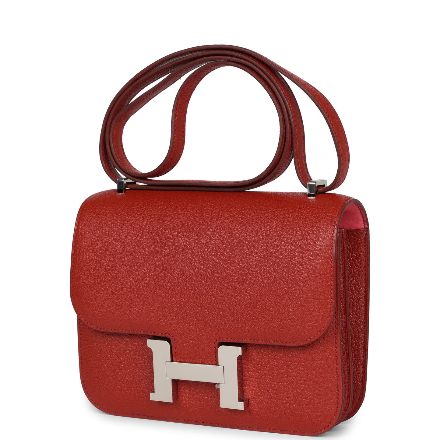 Hermes Constance 18 Brique Verso Chevre Mysore Palladium Hardware