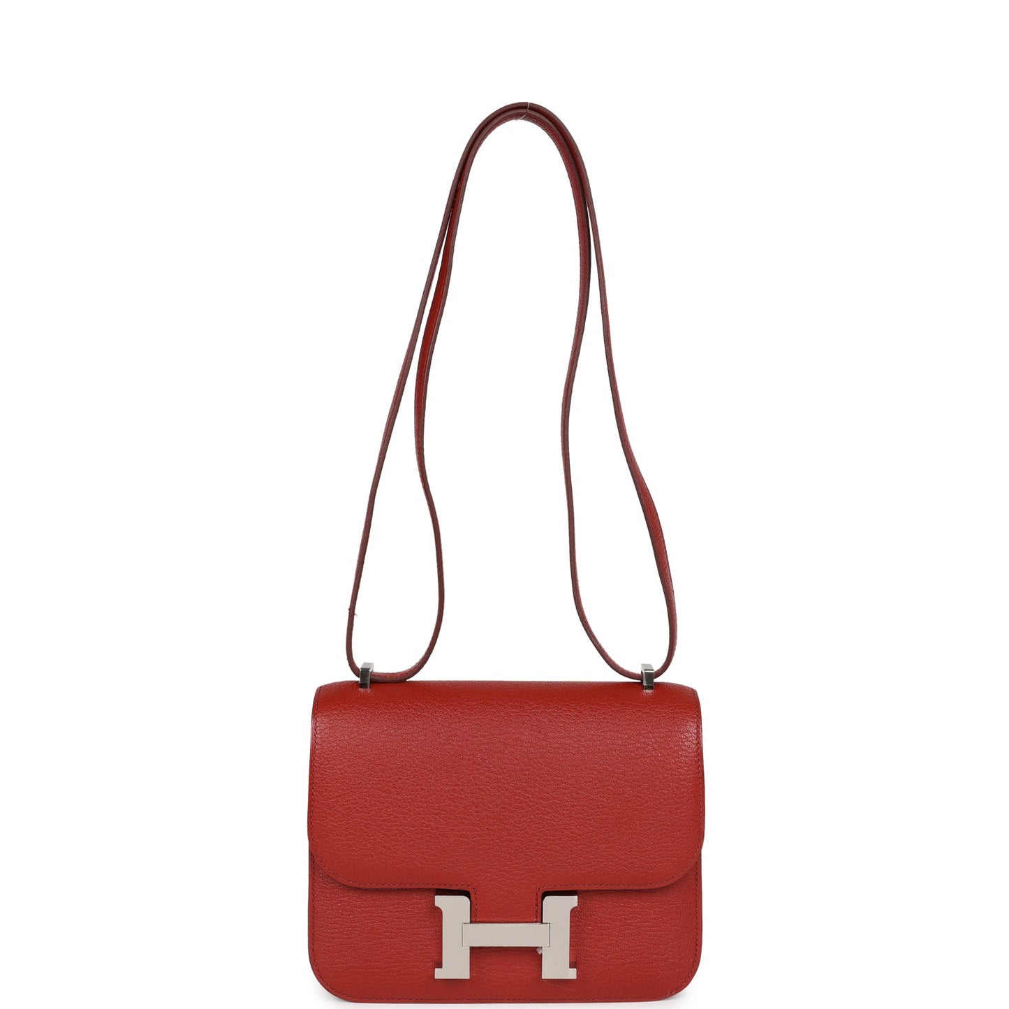 Hermes Constance 18 Brique Verso Chevre Mysore Palladium Hardware