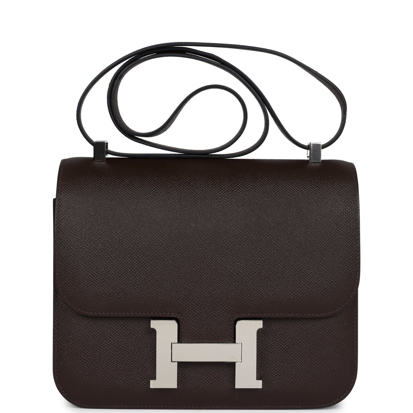 Hermes Constance 24 Chocolat Epsom Palladium Hardware