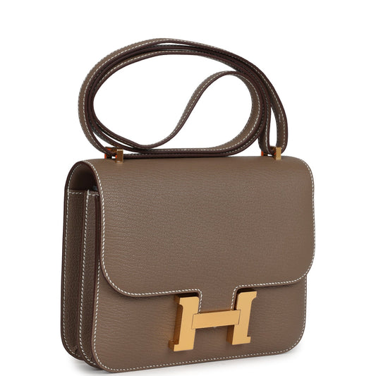 Hermes Constance 18 Etoupe Chevre Mysore Gold Hardware