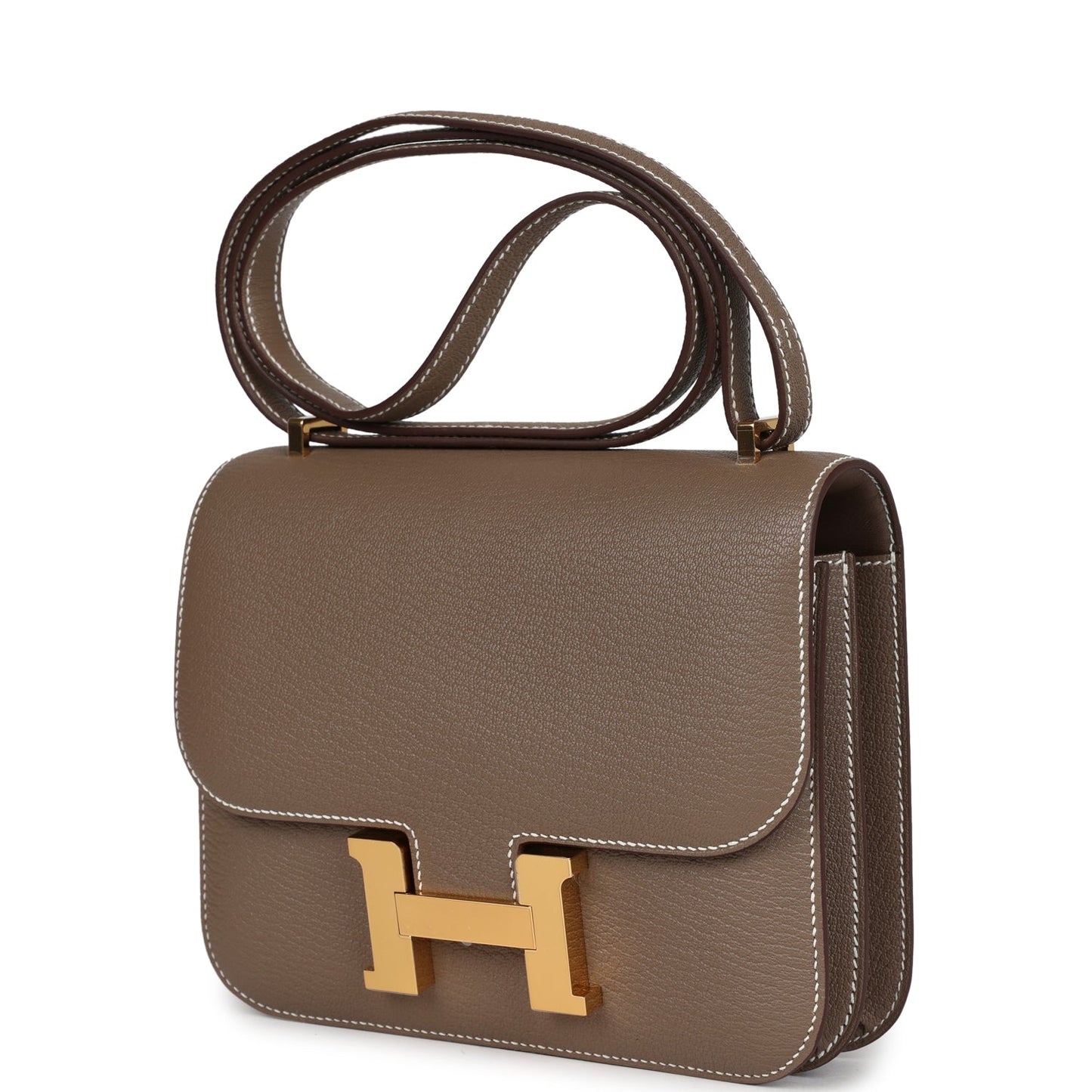 Hermes Constance 18 Etoupe Chevre Mysore Gold Hardware