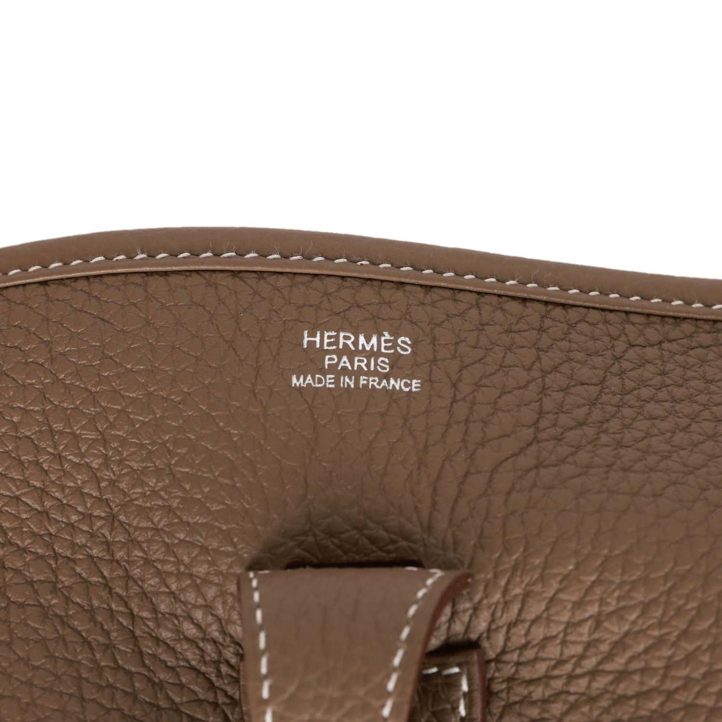 Hermes Evelyne III PM Etoupe Clemence Palladium Hardware