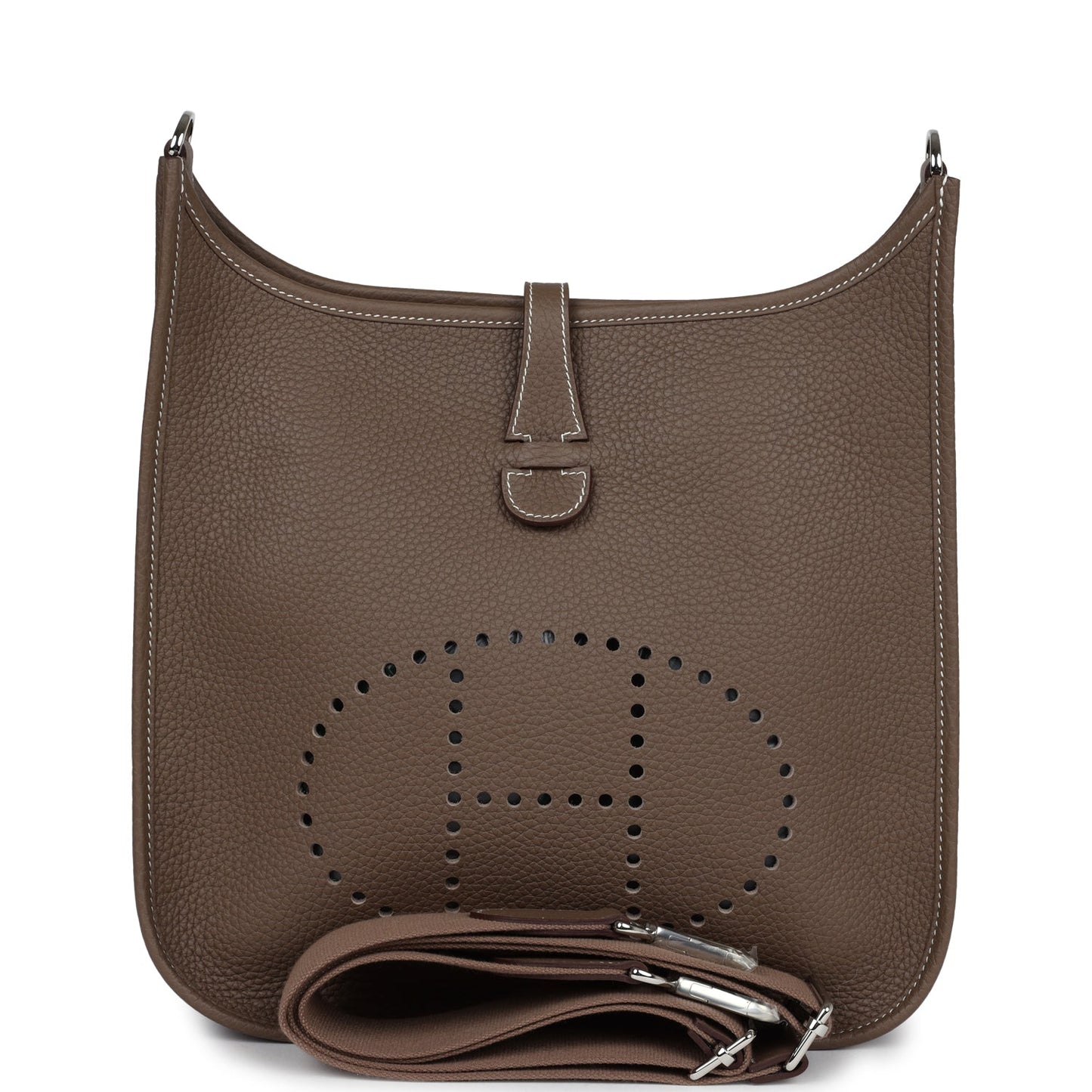 Hermes Evelyne PM Etoupe Clemence Palladium Hardware