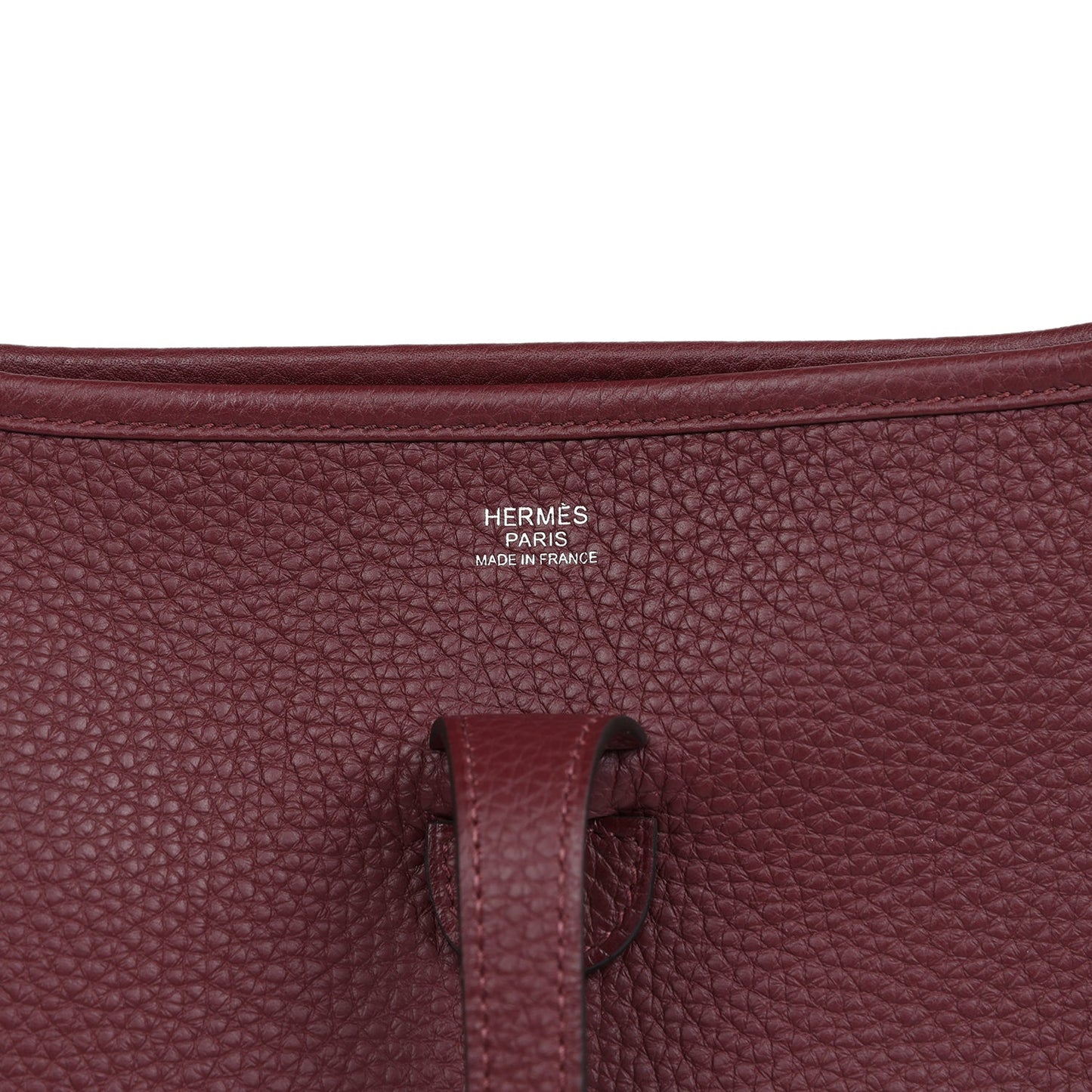 Hermes Evelyne III PM Bordeaux Clemence Palladium Hardware