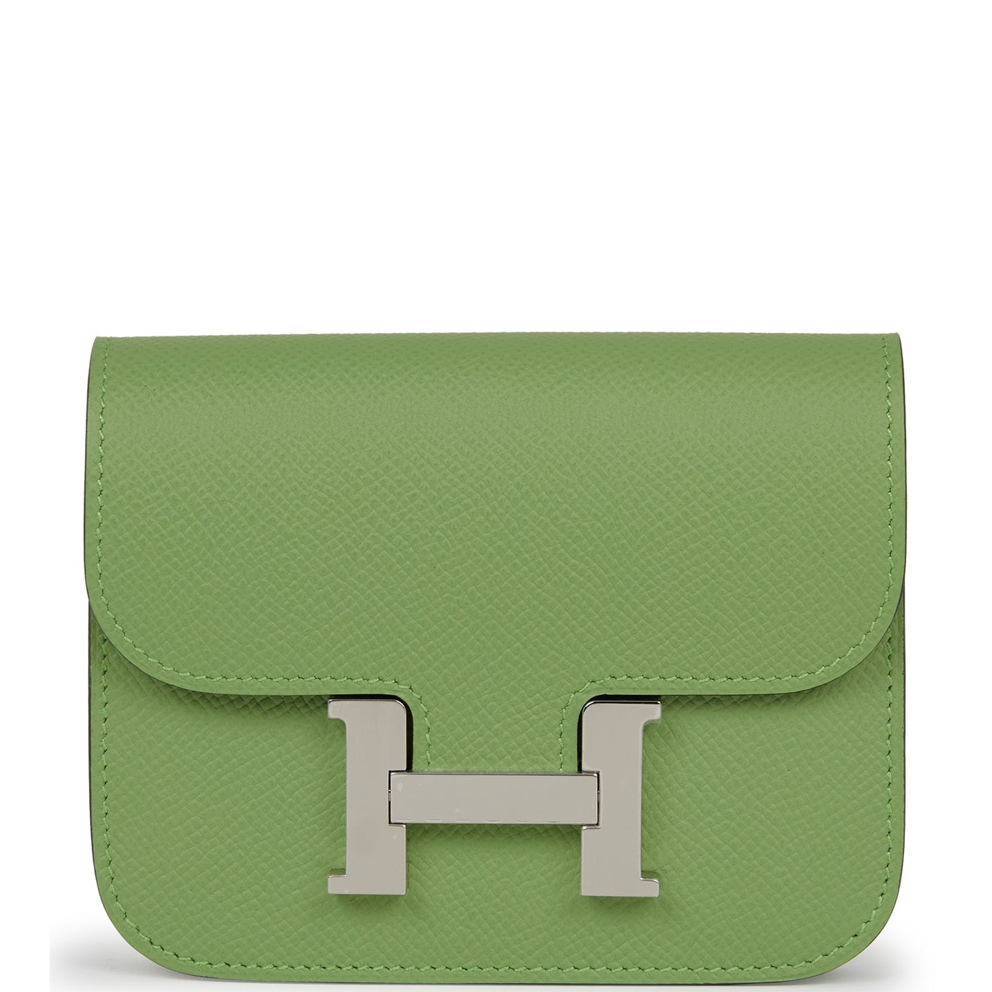 Hermes Constance Slim Wallet Vert Criquet Epsom Palladium Hardware