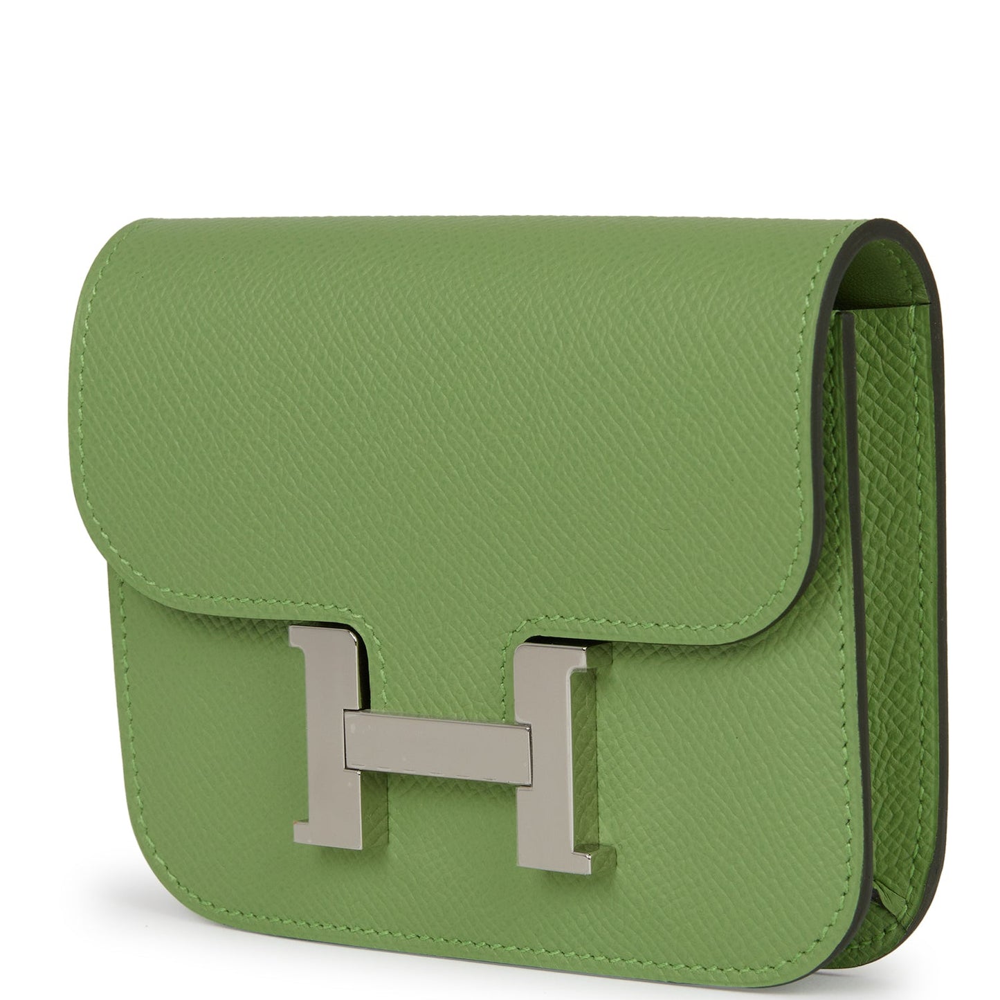 Hermes Constance Slim Wallet Vert Criquet Epsom Palladium Hardware