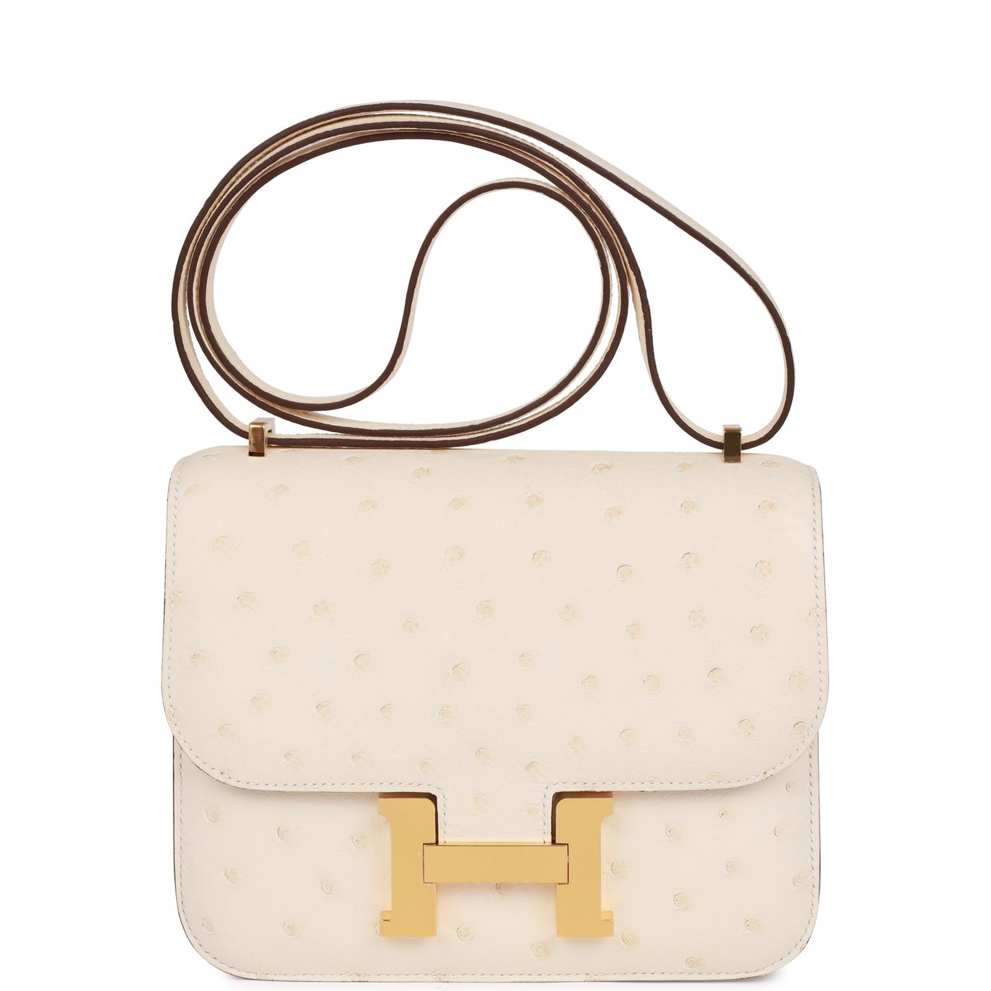 Hermes Constance 18 Nata Ostrich Gold Hardware