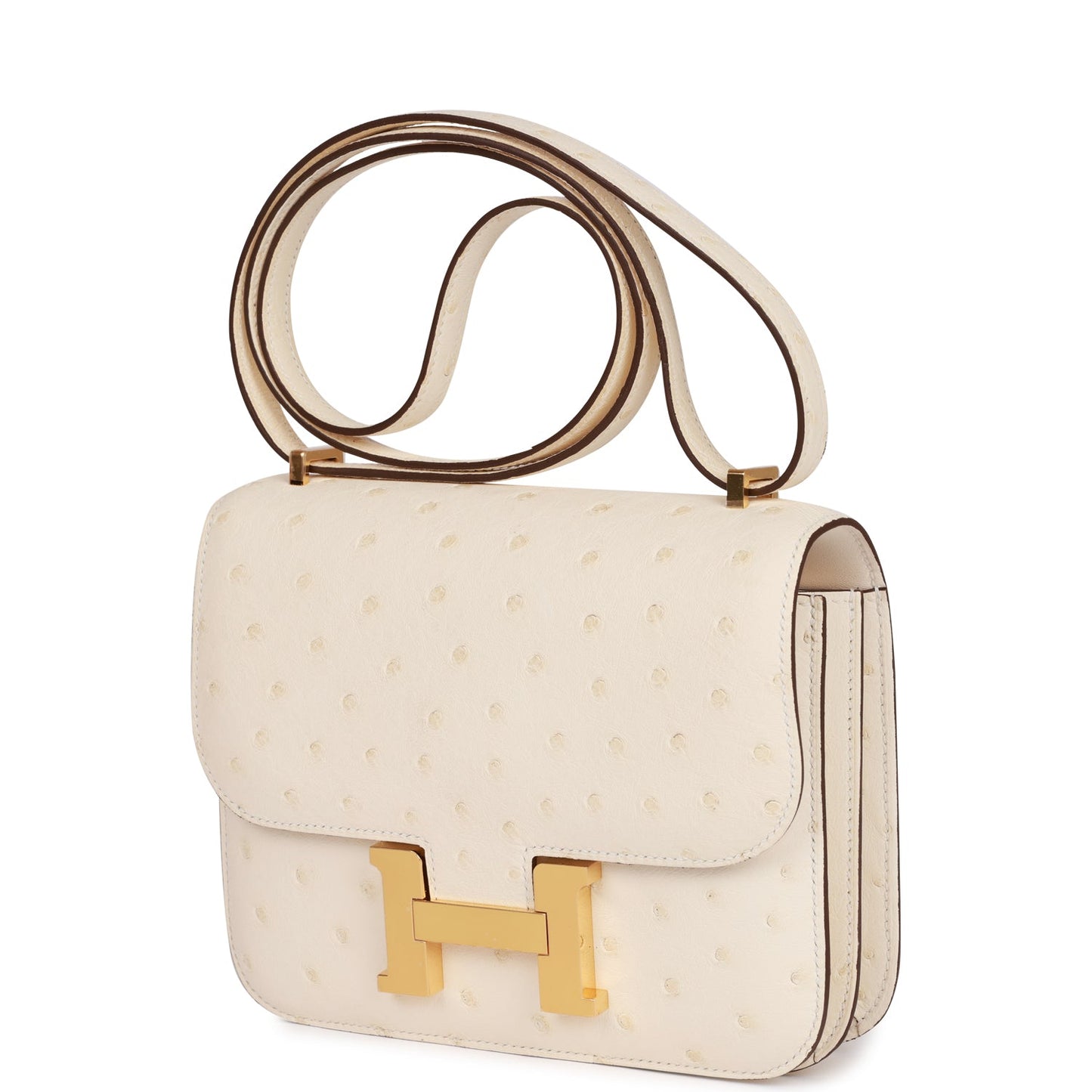 Hermes Constance 18 Nata Ostrich Gold Hardware