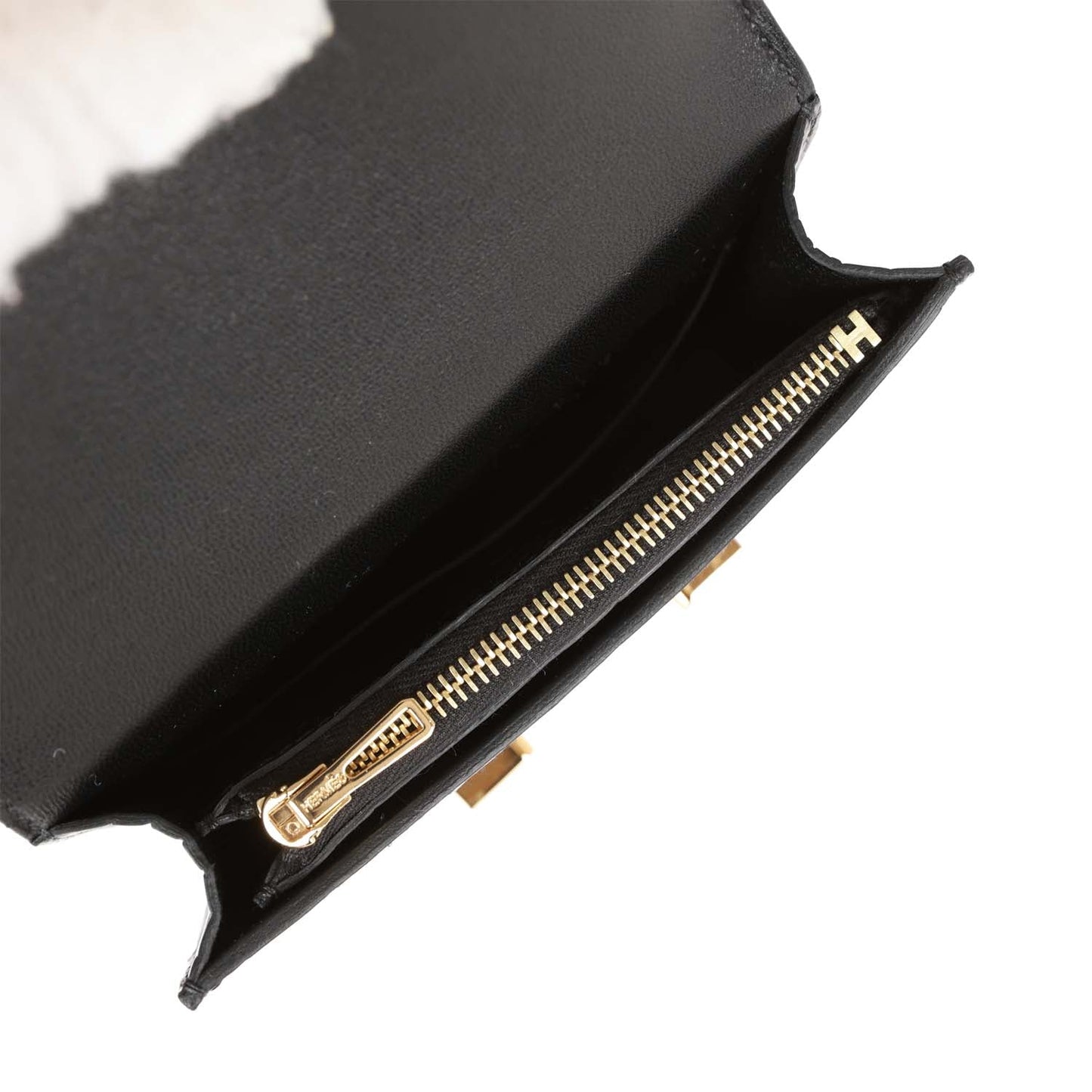 Hermes Constance Slim Wallet Shiny Black Alligator Gold Hardware