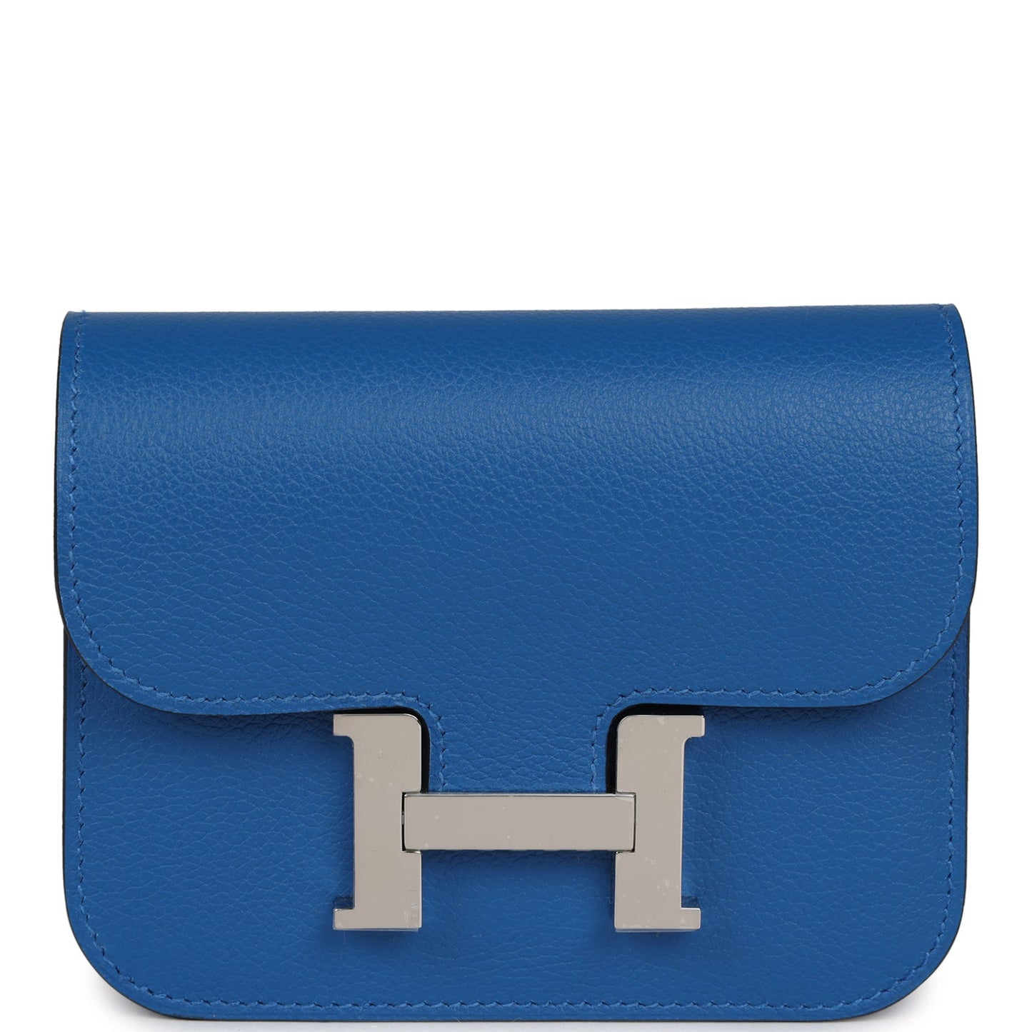 Hermes Constance Slim Wallet Bleu Zellige Evercolor Palladium Hardware