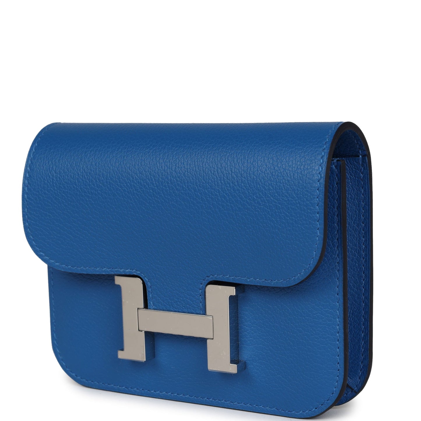 Hermes Constance Slim Wallet Bleu Zellige Evercolor Palladium Hardware