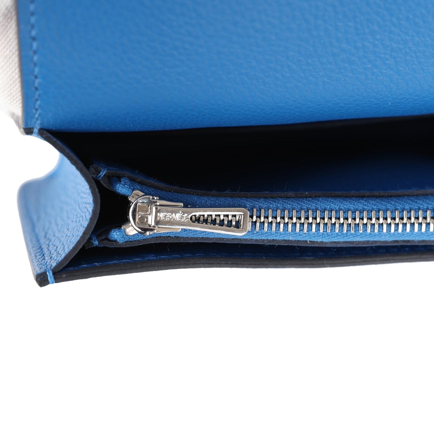 Hermes Constance Slim Wallet Bleu Zellige Evercolor Palladium Hardware