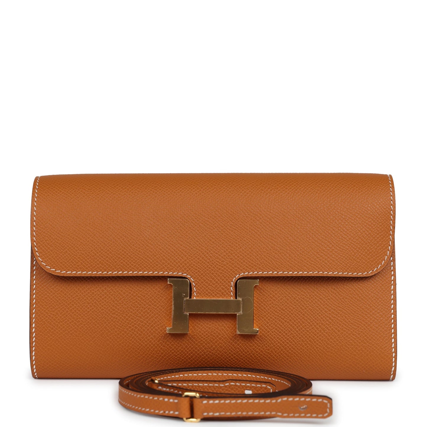 Hermes Constance To Go Wallet Toffee Epsom Gold Hardware