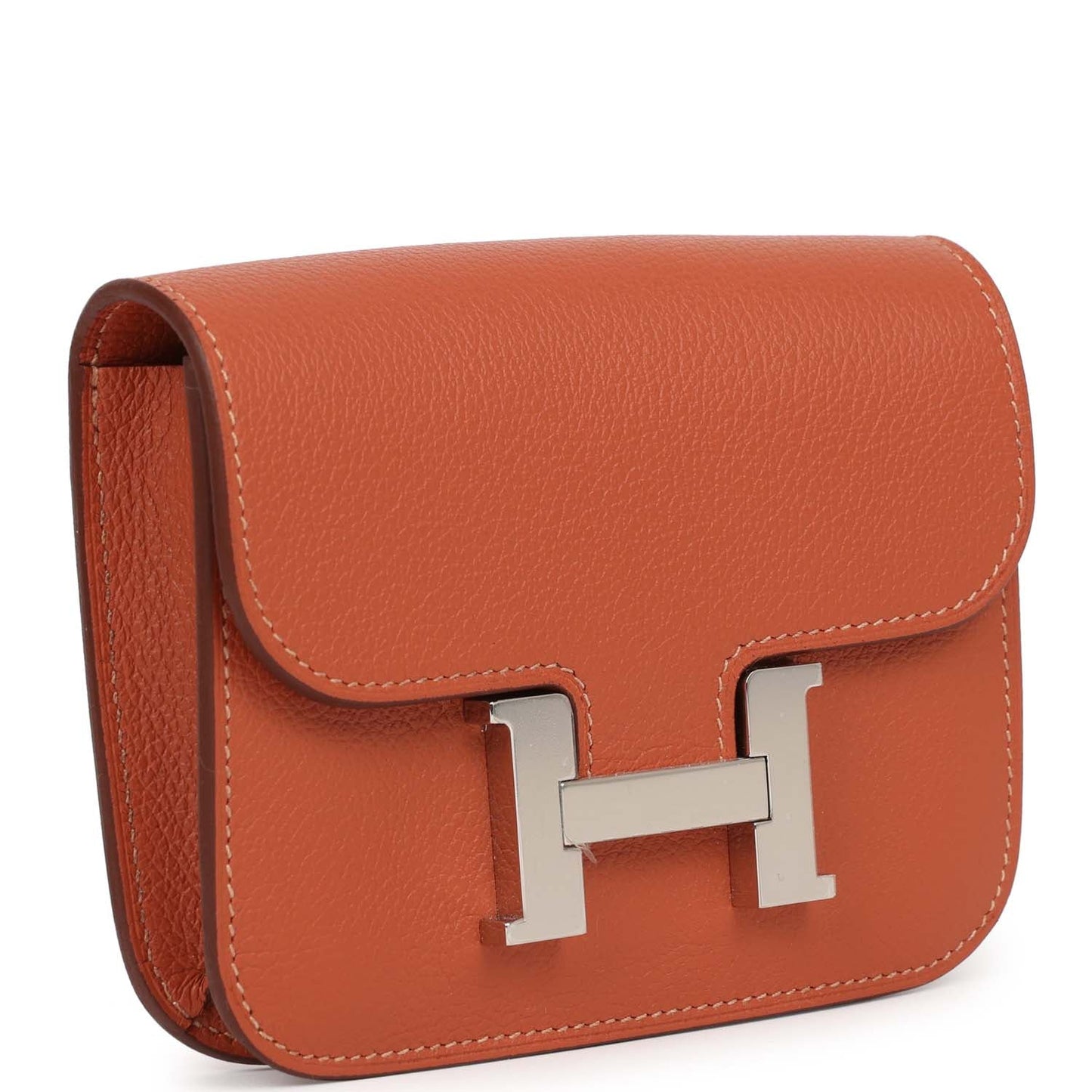 Hermes Constance Slim Wallet Brique Evercolor Palladium Hardware