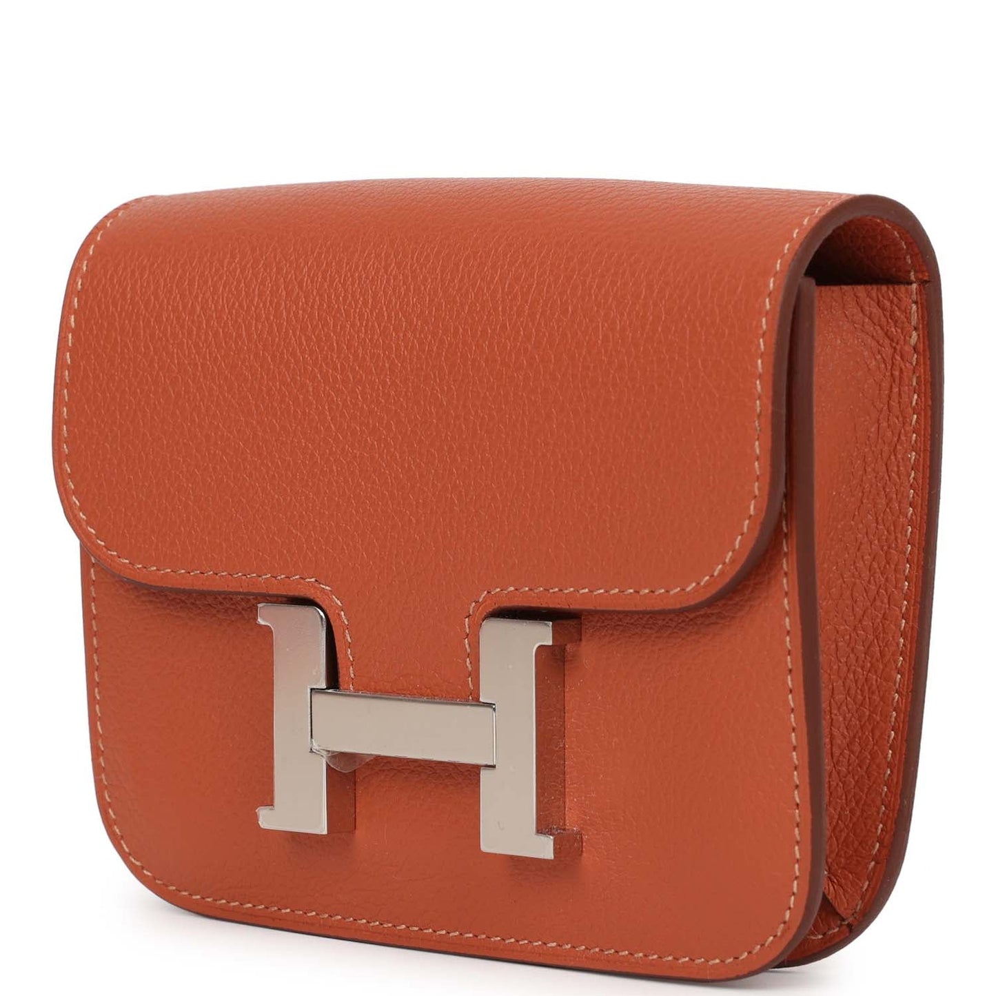 Hermes Constance Slim Wallet Brique Evercolor Palladium Hardware