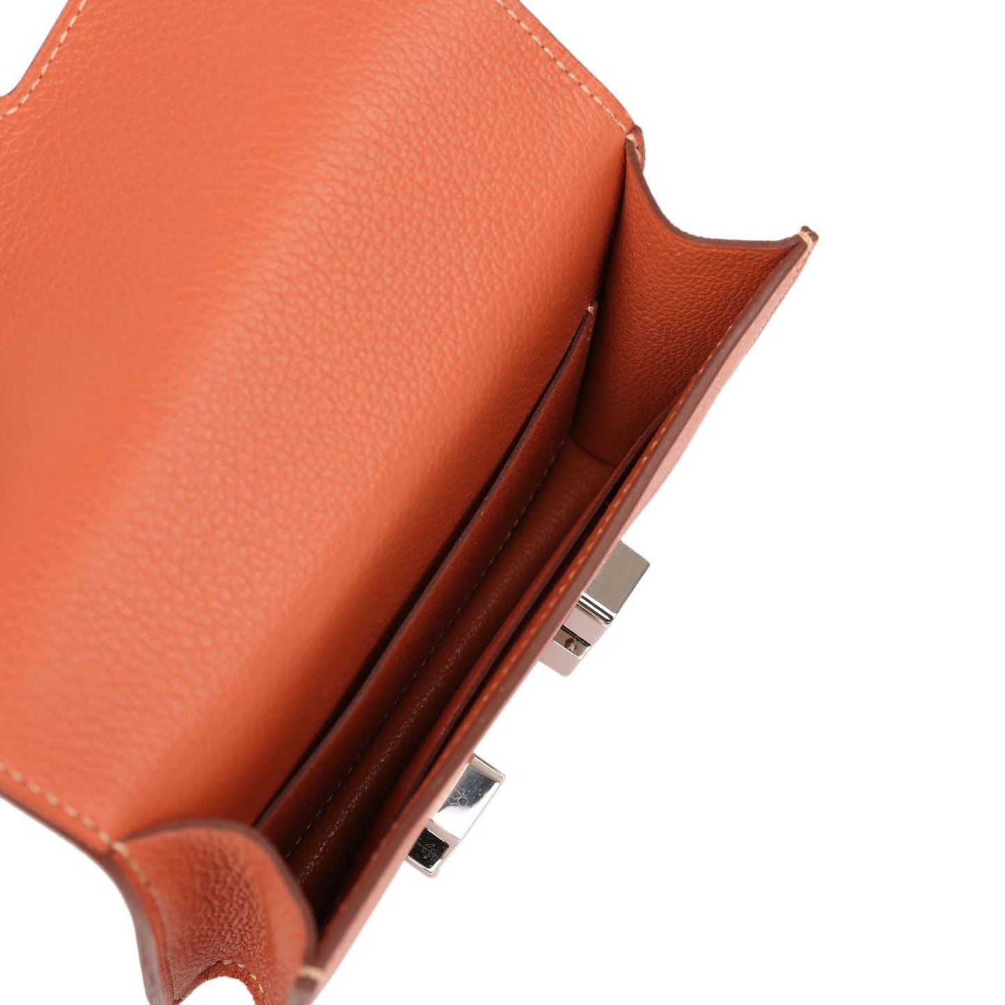 Hermes Constance Slim Wallet Brique Evercolor Palladium Hardware