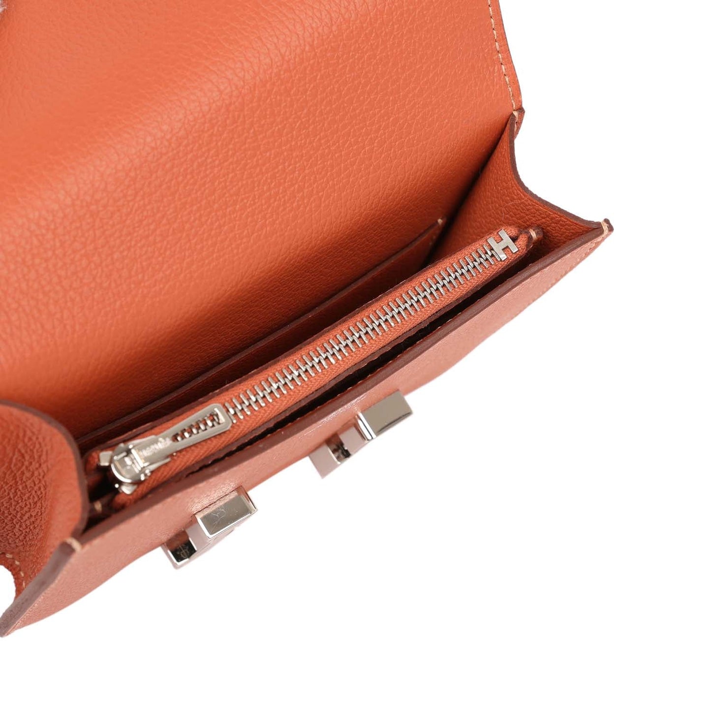 Hermes Constance Slim Wallet Brique Evercolor Palladium Hardware