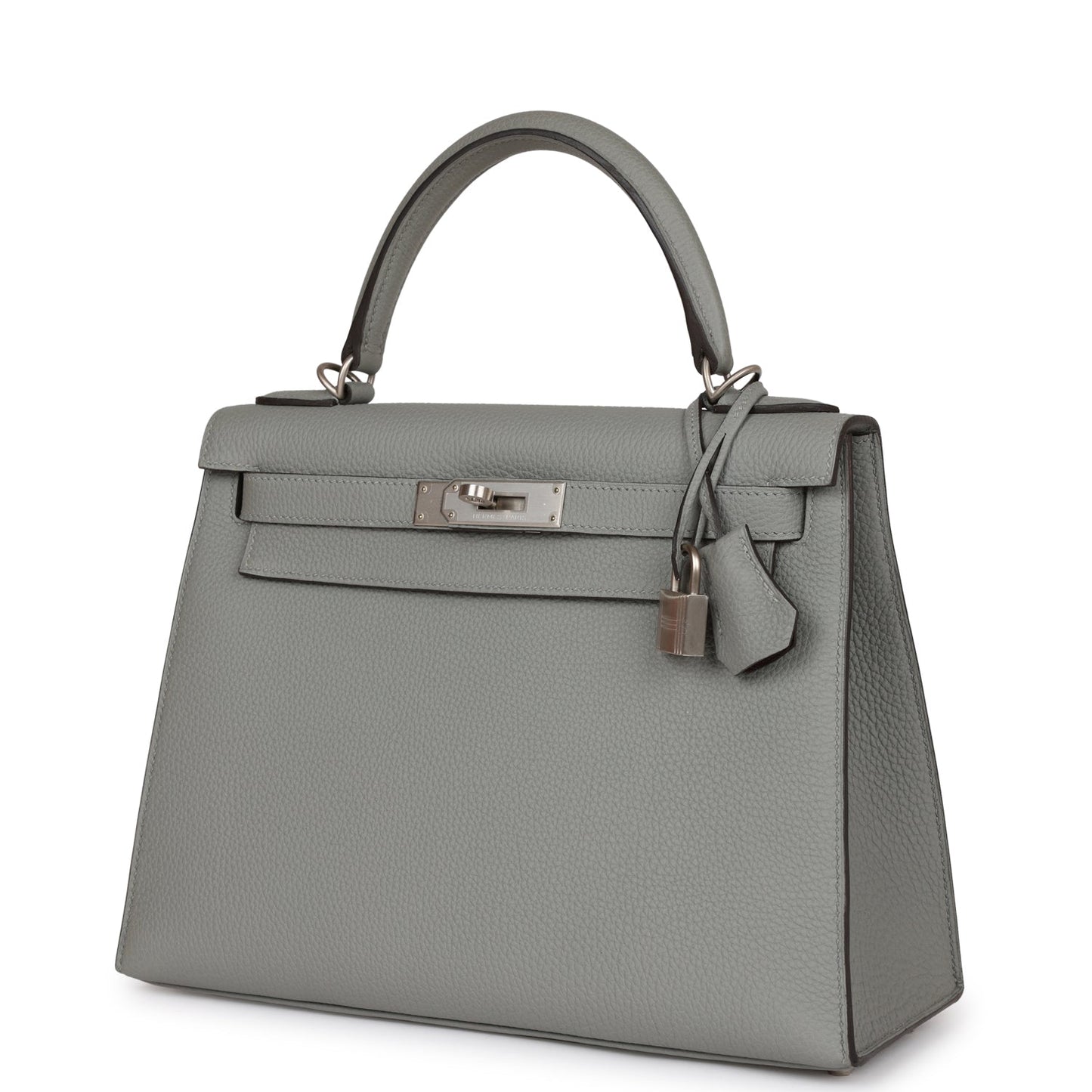 Hermes Kelly Sellier 28 Gris Mouette Verso Togo Brushed Palladium Hardware