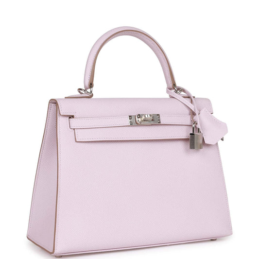 Hermes Kelly Sellier 25 Mauve Pale Epsom Palladium Hardware