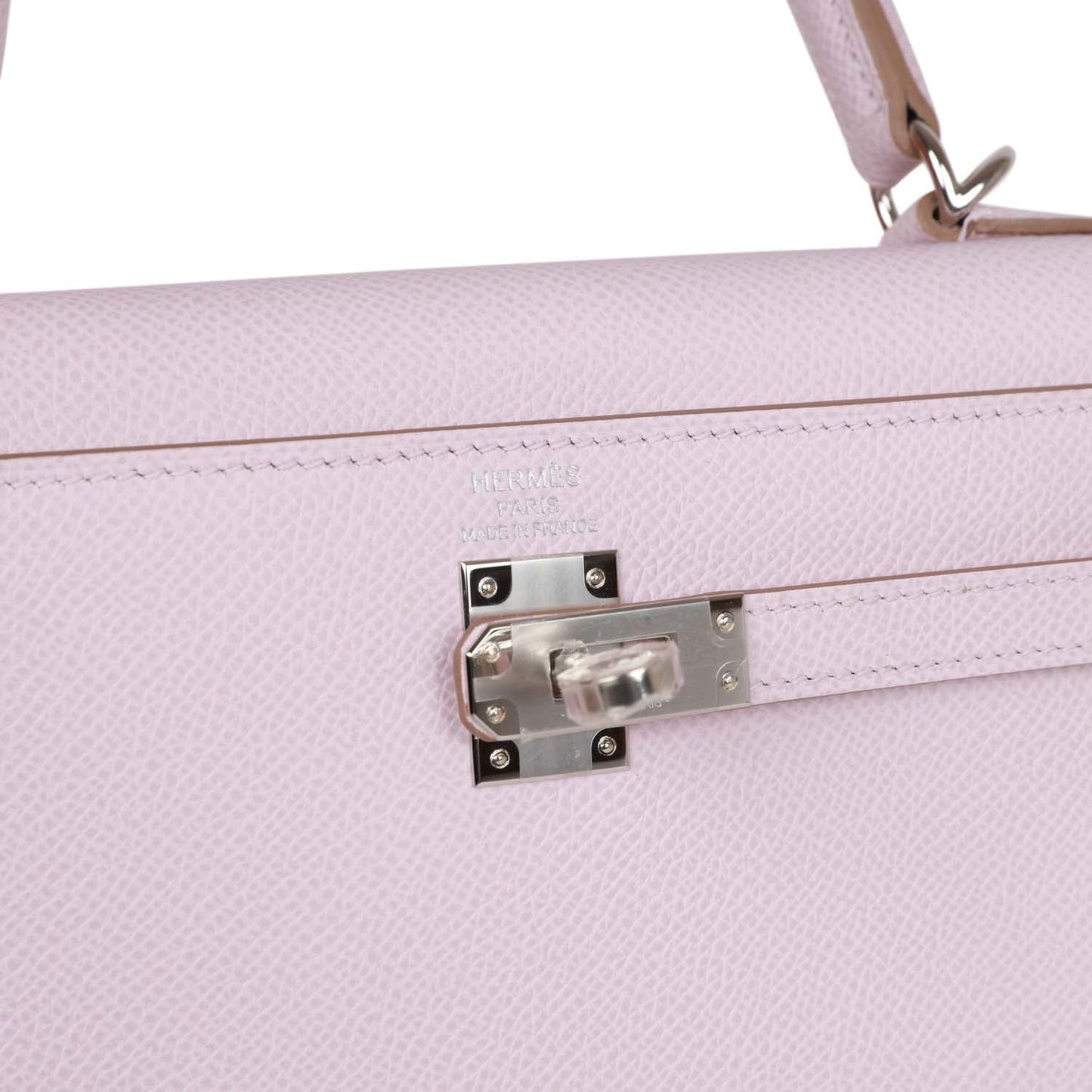 Hermes Kelly Sellier 25 Mauve Pale Epsom Palladium Hardware