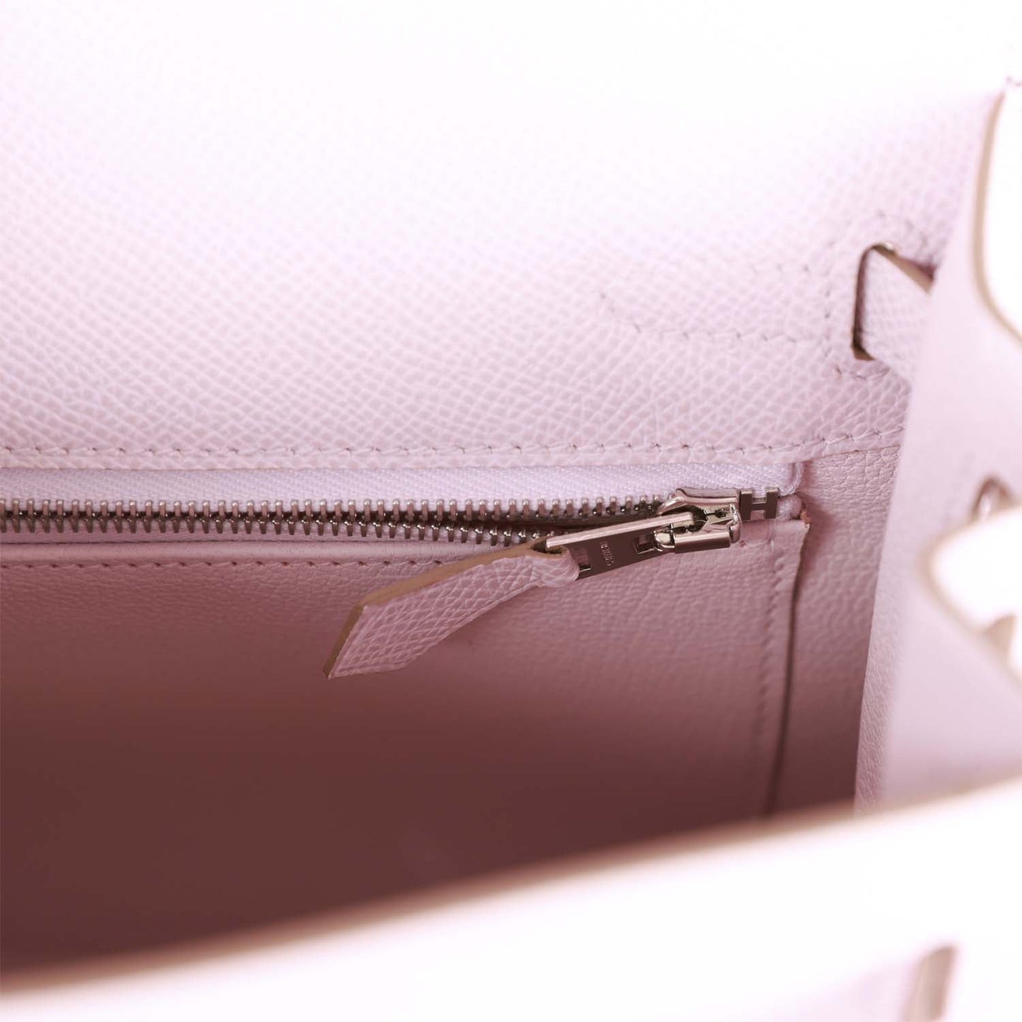 Hermes Kelly Sellier 25 Mauve Pale Epsom Palladium Hardware