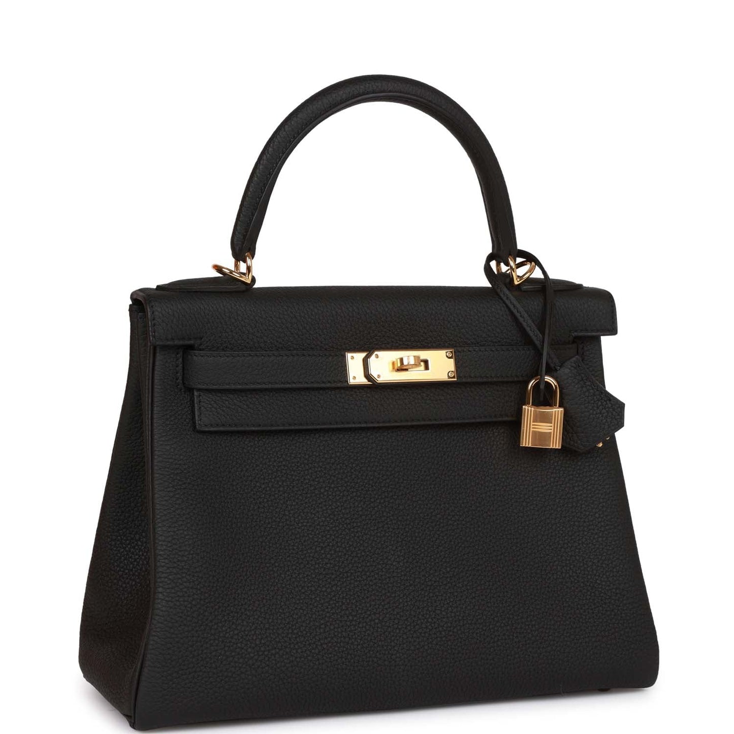 Hermes Kelly Retourne 28 Black Togo Gold Hardware