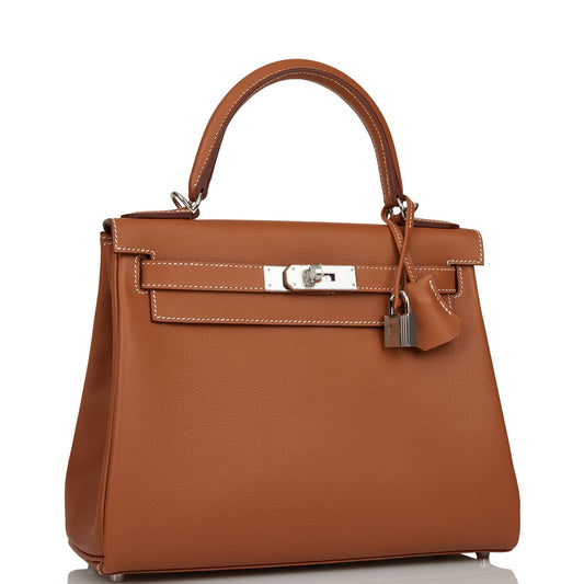 Hermes Kelly Retourne 28 Gold Evercolor Palladium Hardware