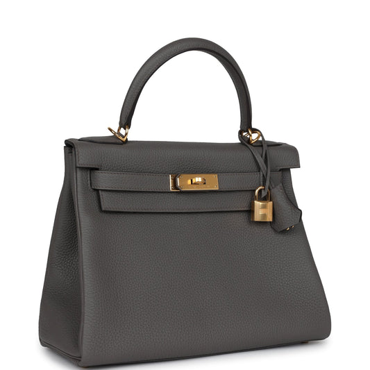 Hermes Kelly Retourne 28 Etain Togo Gold Hardware