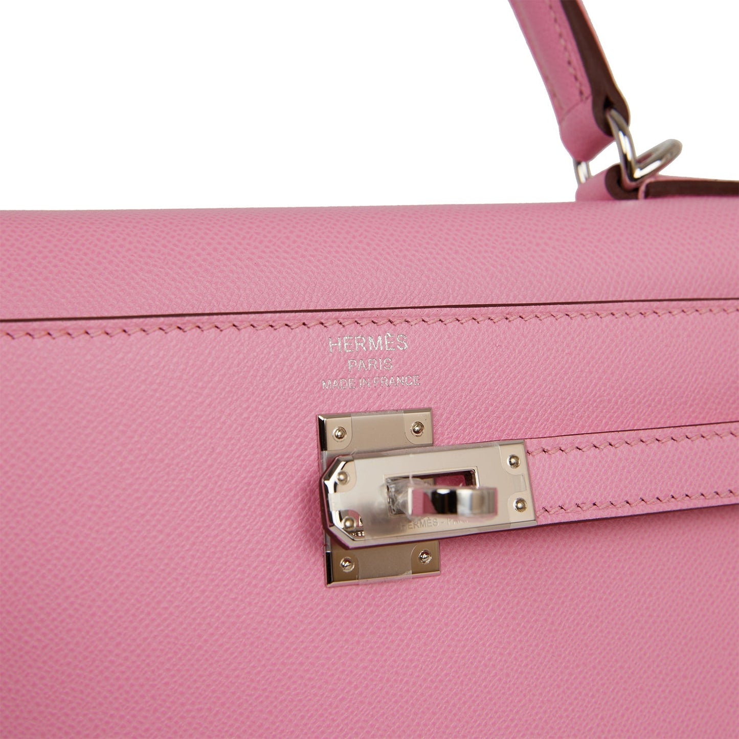 Hermes Kelly Sellier 25 Pink Verso Madame Palladium Hardware