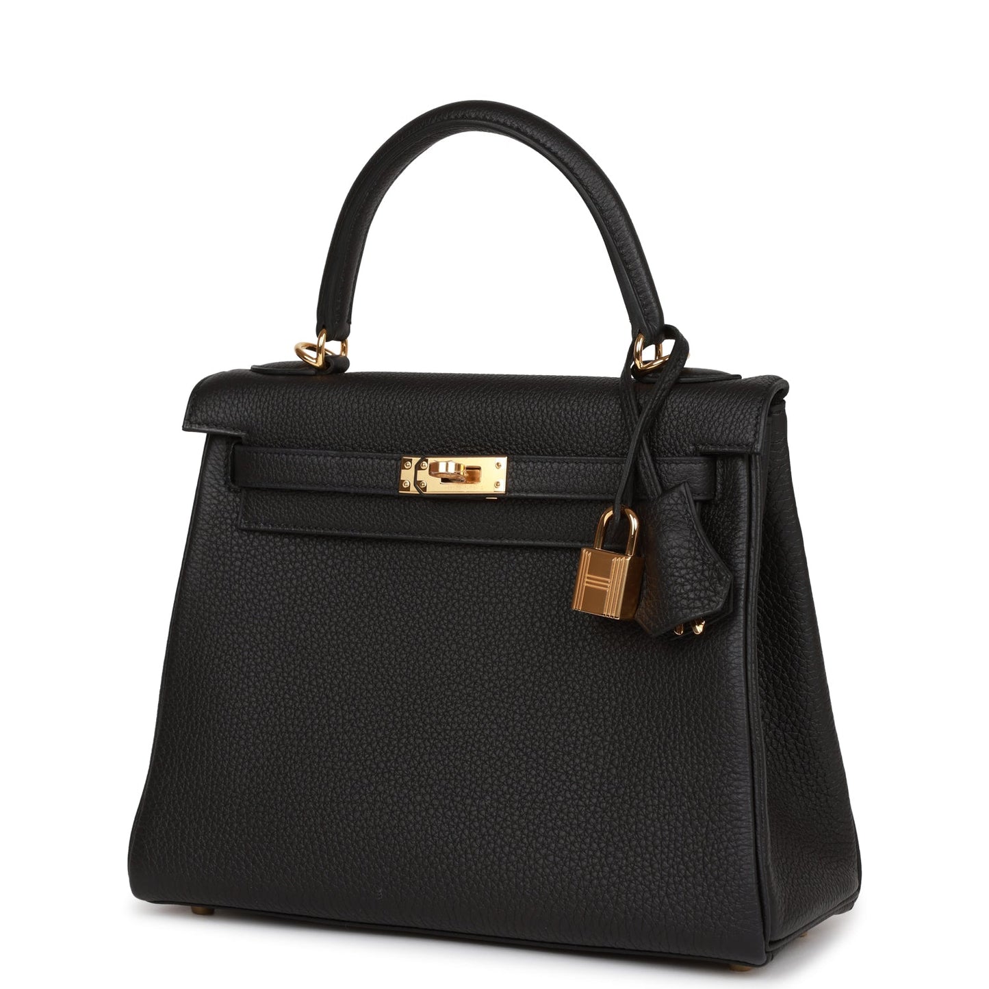 Hermes Kelly Retourne 25 Black Togo Gold Hardware