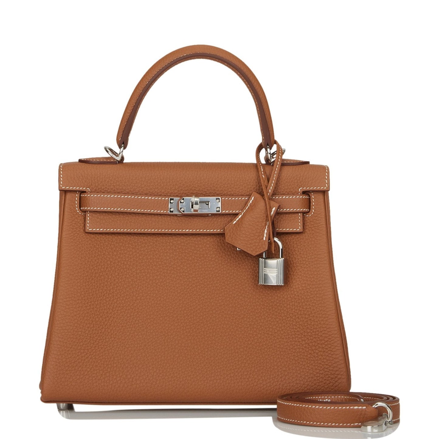 Hermes Kelly Retourne 25 Gold Togo Palladium Hardware