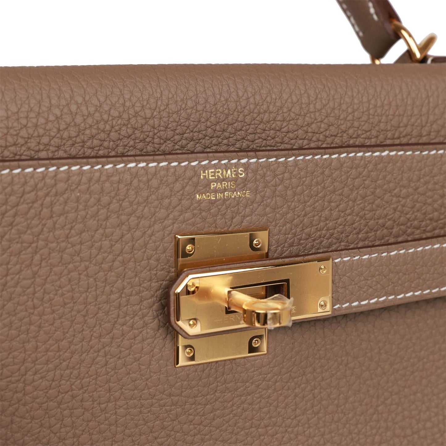 Hermes Kelly Retourne 32 Etoupe Togo Gold Hardware