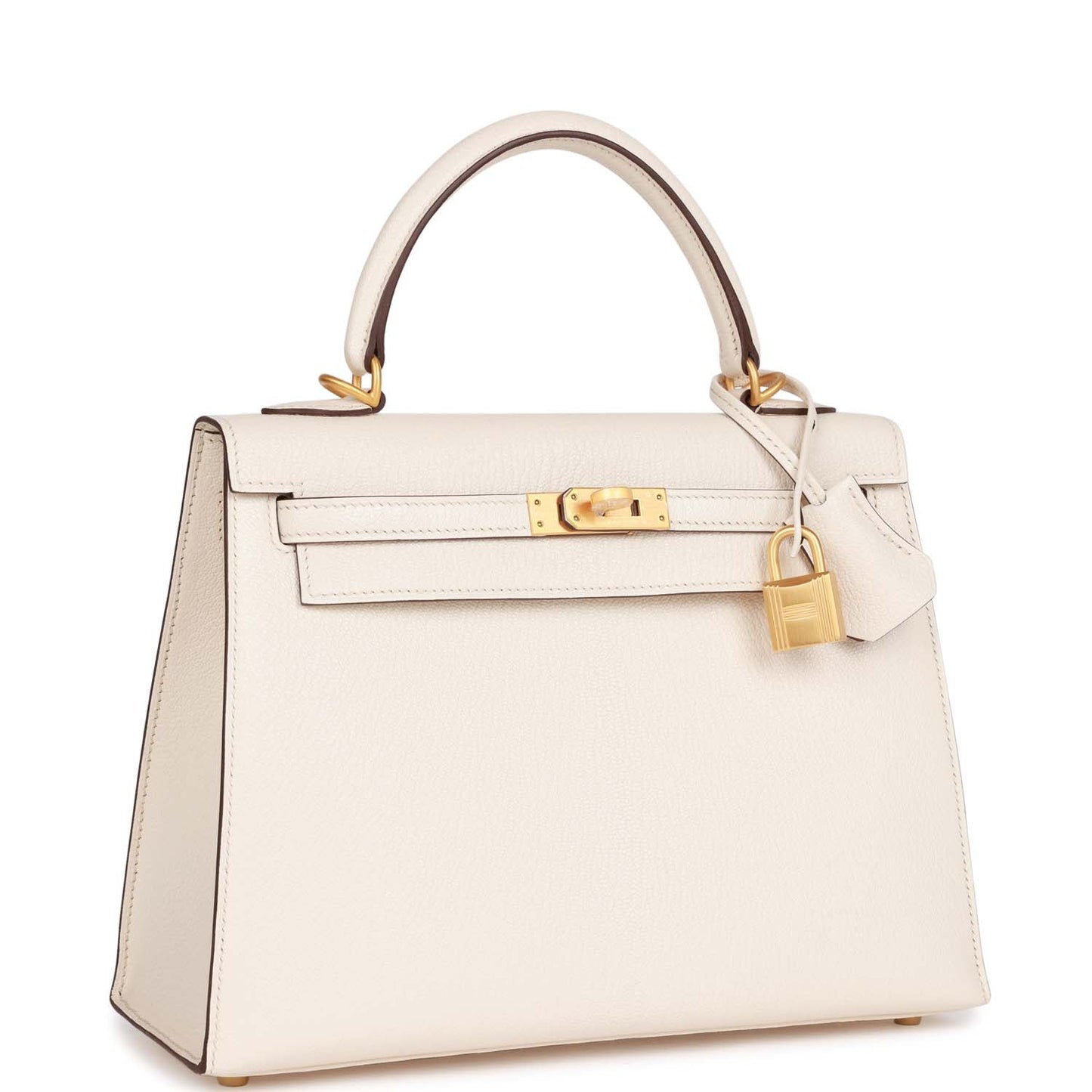 Hermes Kelly Sellier 25 Nata Verso Chevre Brushed Gold Hardware