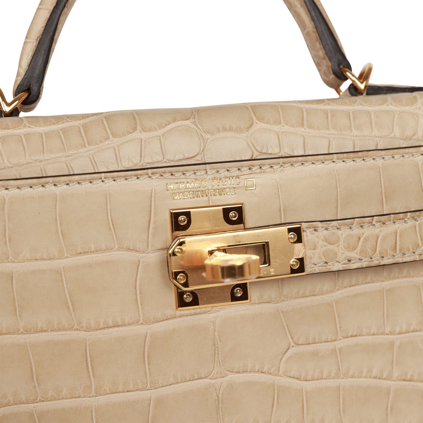 Hermes Kelly 20 Trench Matte Alligator Mississippiensis Gold Hardware