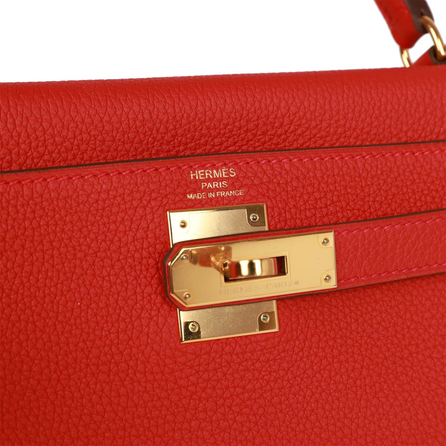 Hermes Kelly Retourne 28 Rouge Casaque Togo Gold Hardware