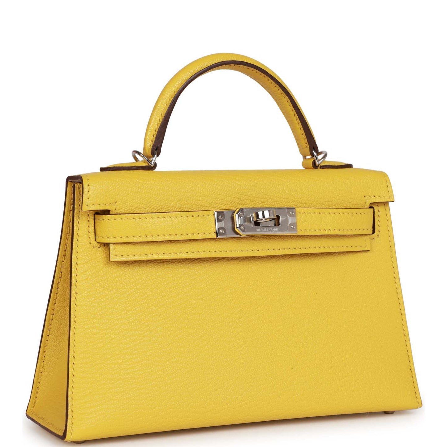 Hermes Kelly Sellier 20 Jaune de Naples Verso Chèvre Palladium Hardware