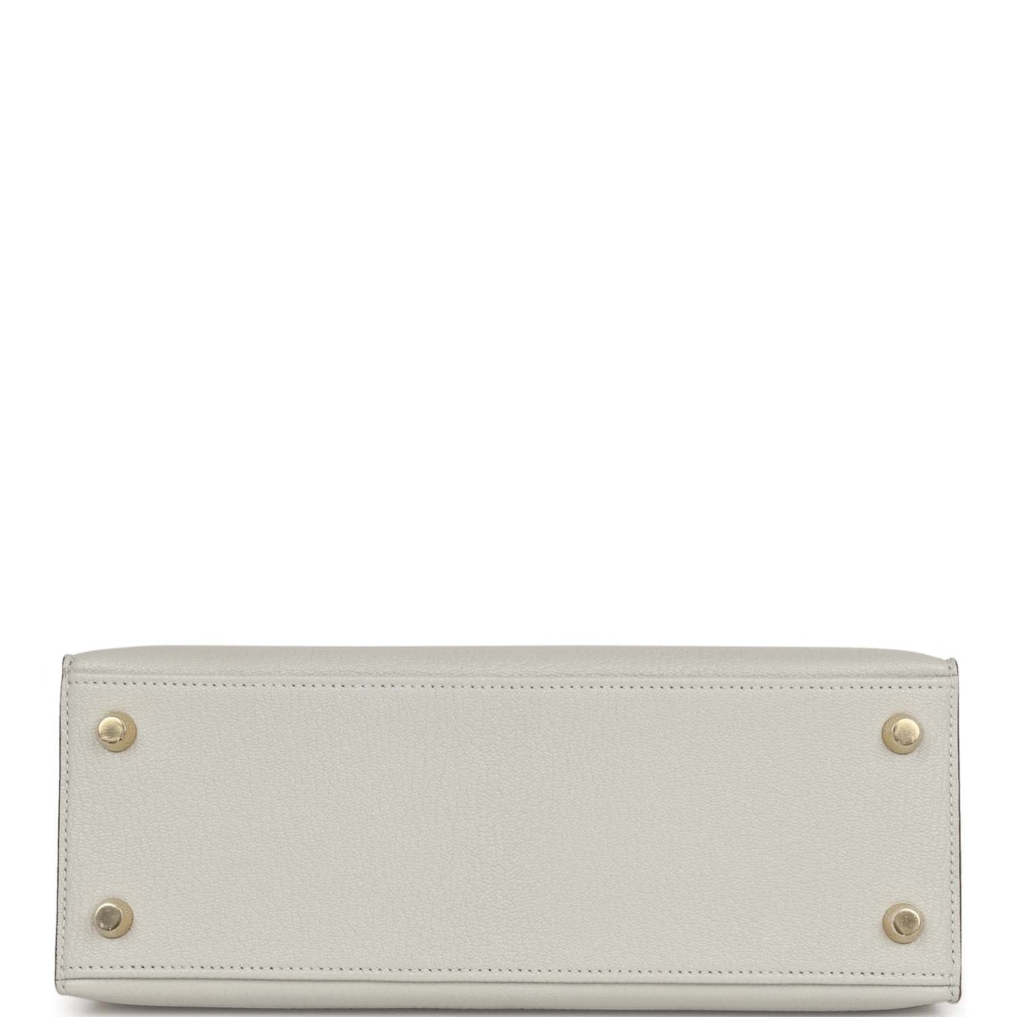 Hermes Kelly Sellier 25 Gris Perle and Nata Chevre Brushed Gold Hardware