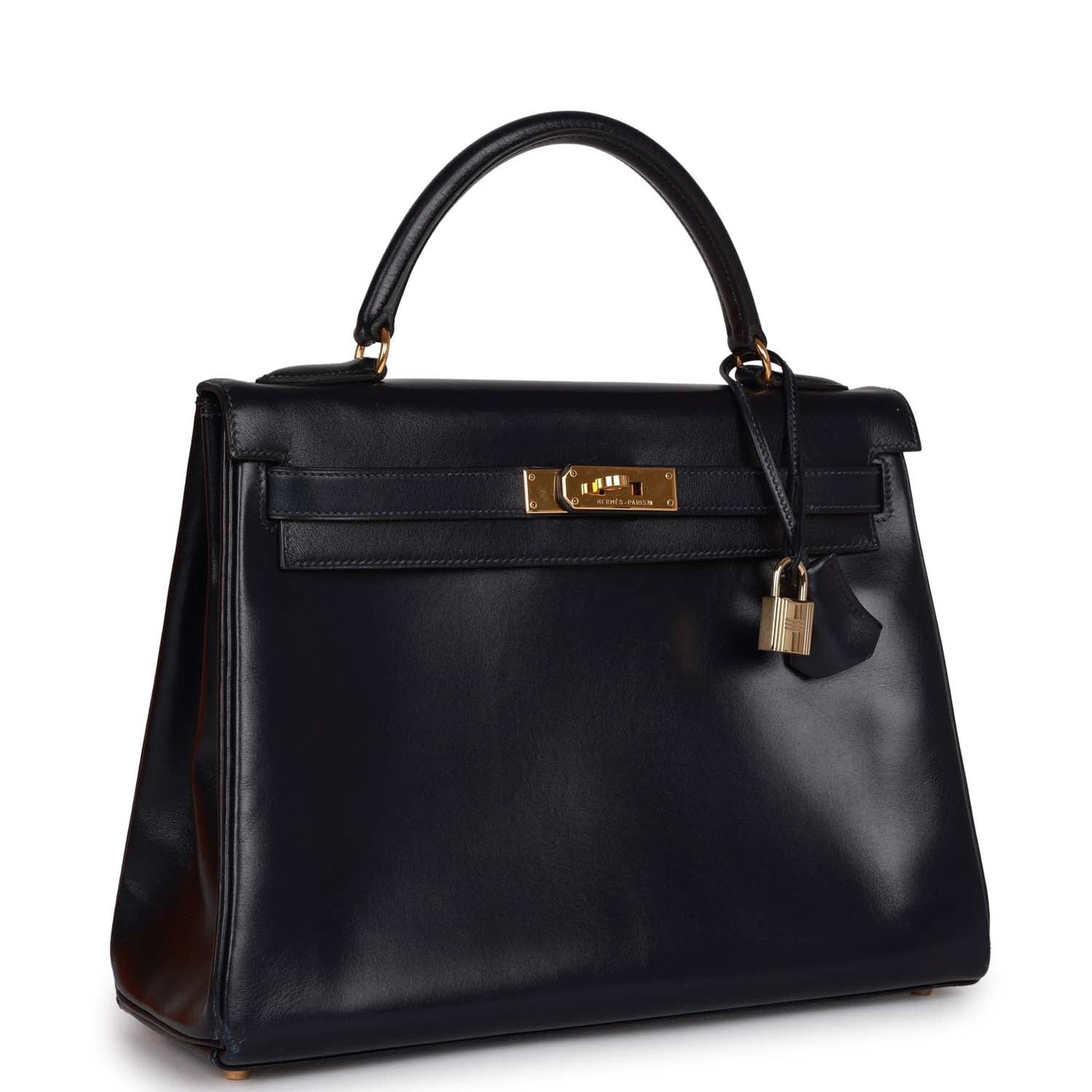 Hermes Kelly Retourne 32 Navy Box Gold Hardware