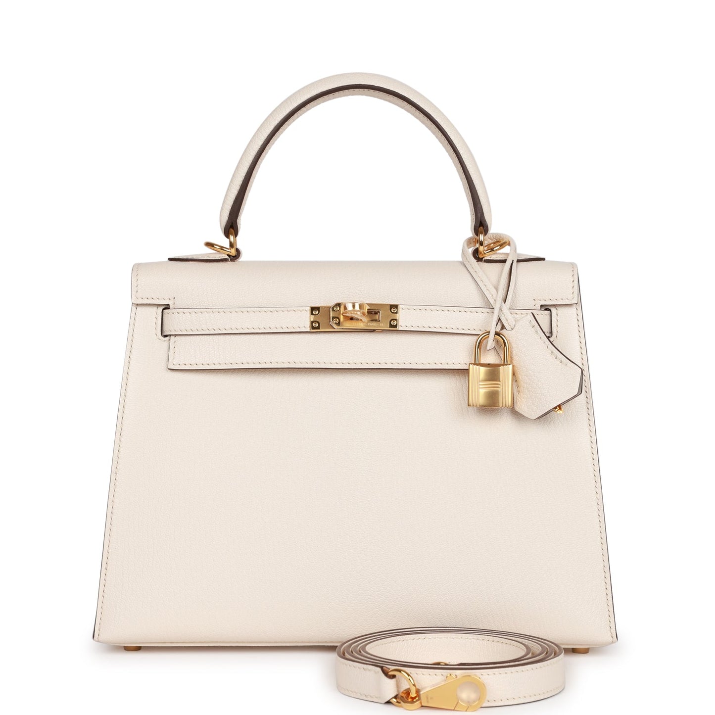 Hermes Kelly Sellier 25 Nata Verso Chevre Gold Hardware