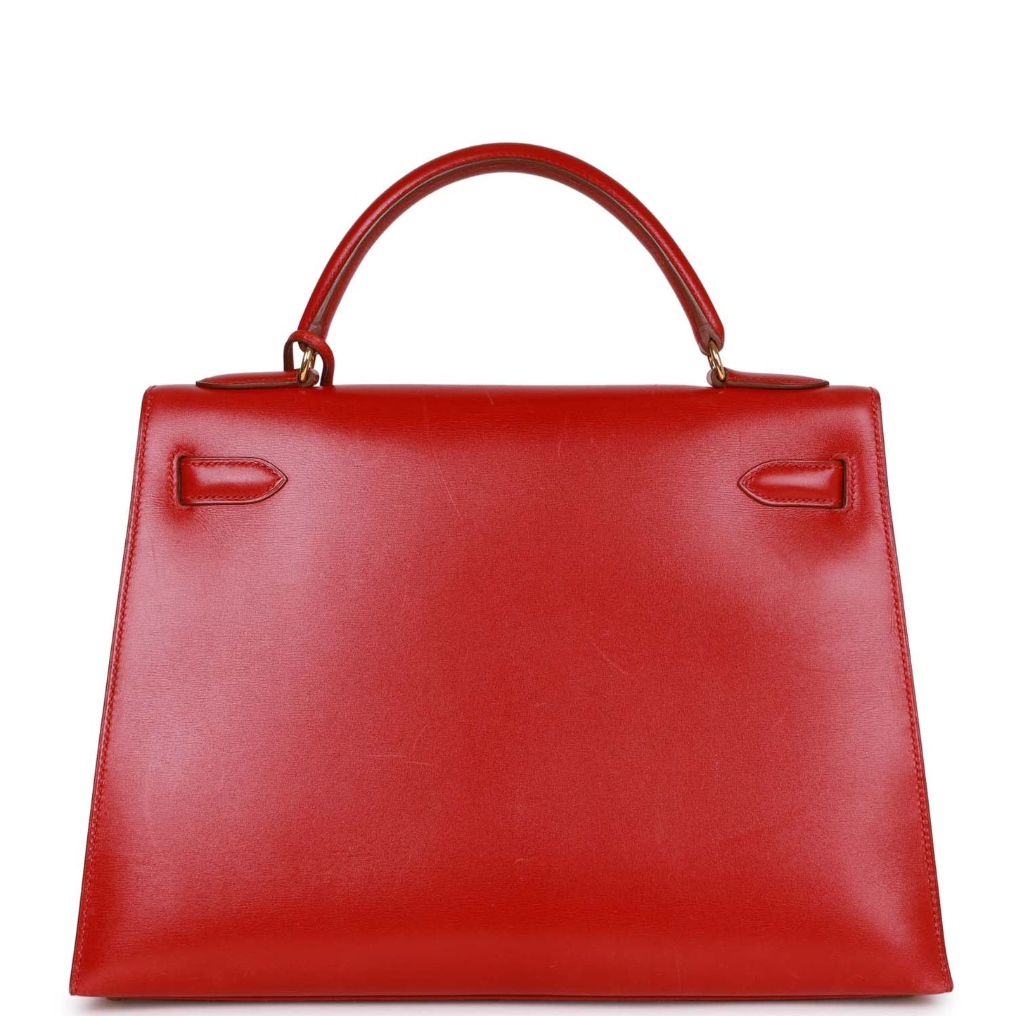 Hermes Kelly Sellier 32 Rouge Vif Box Gold Hardware