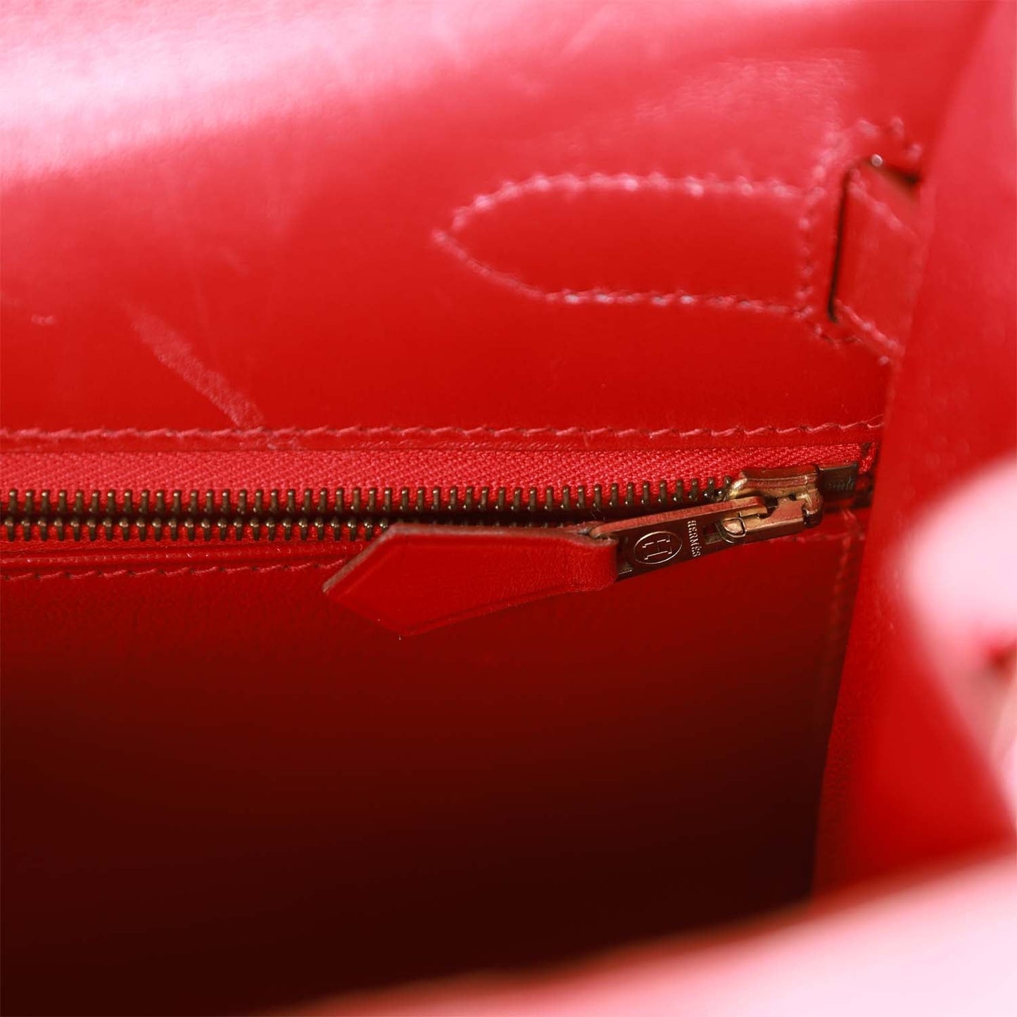 Hermes Kelly Sellier 32 Rouge Vif Box Gold Hardware