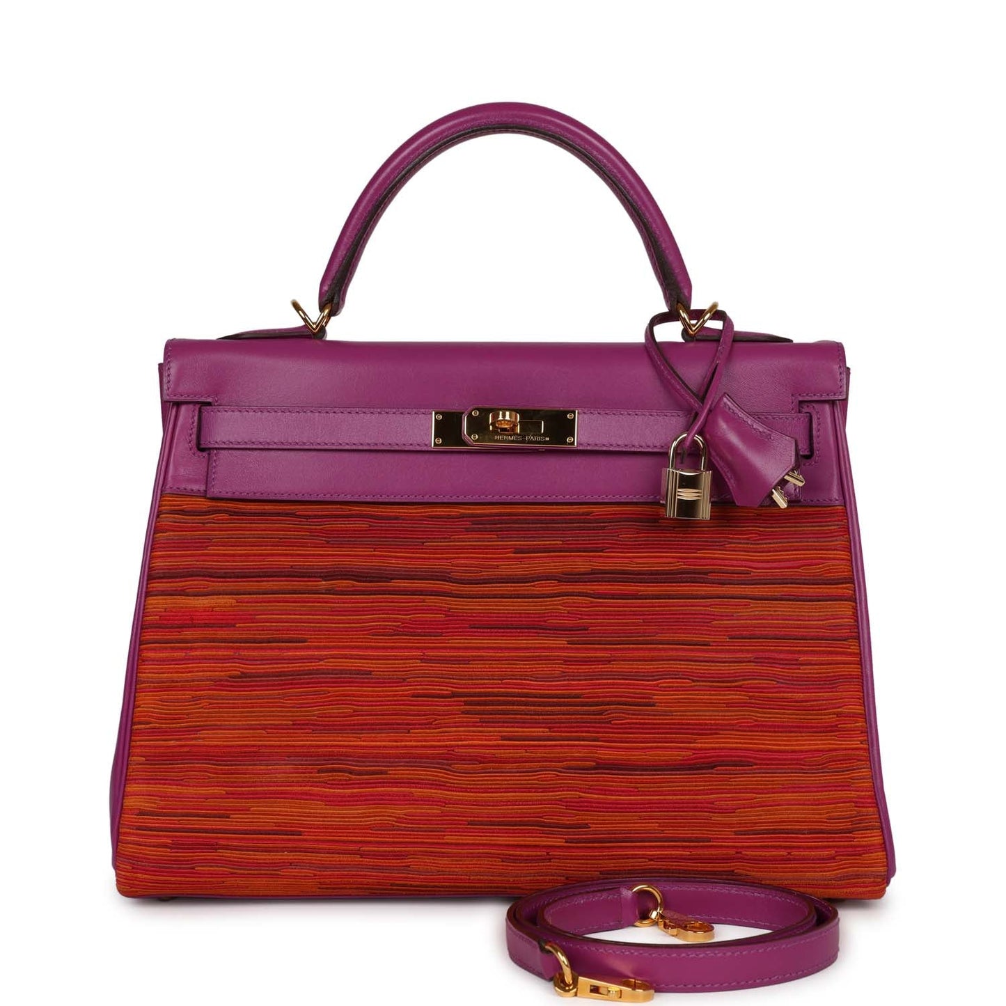 Hermes Kelly Retourne 32 Vibrato Cyclamen Box Gold Hardware